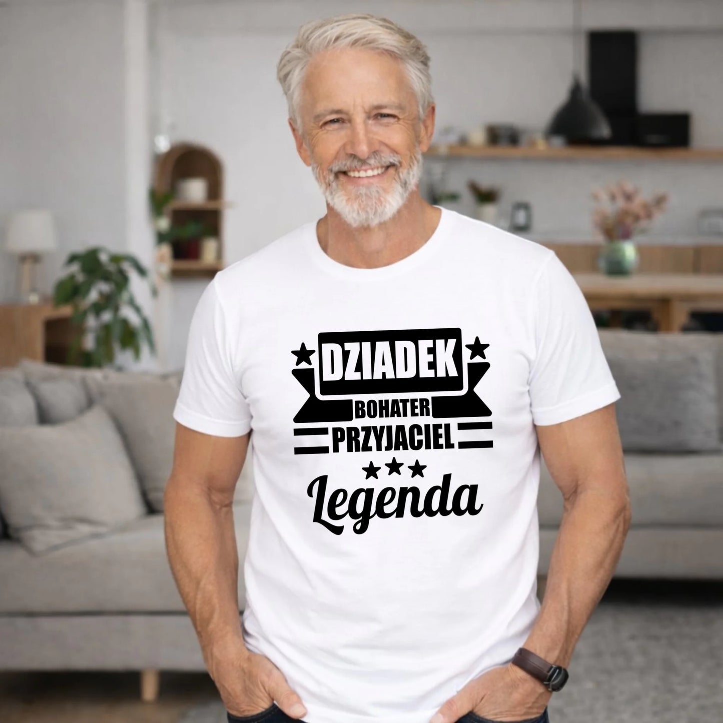 Koszulka dla dziadka - Bohater przyjaciel legenda D20 - StoryCups.pl