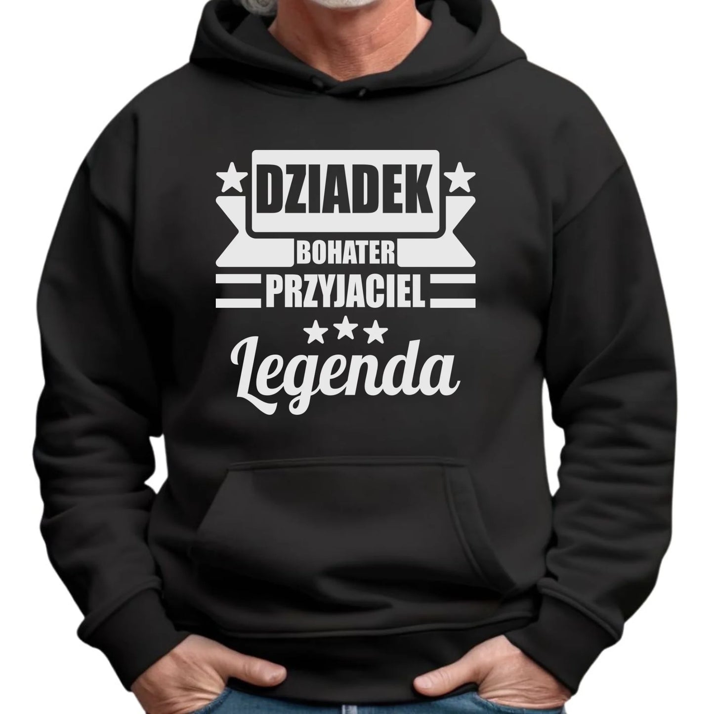 Bluza z kapturem dla dziadka - Bohater przyjaciel legenda D20 - StoryCups.pl