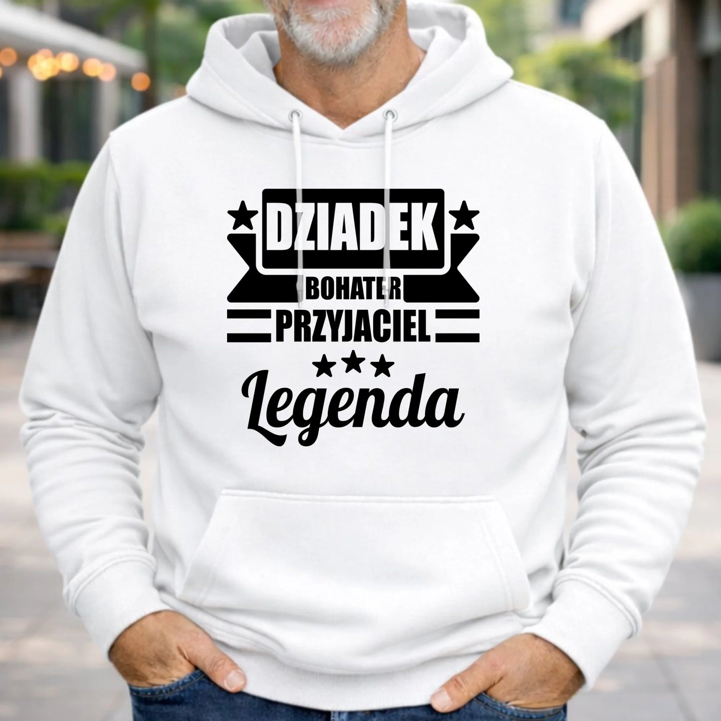 Bluza z kapturem dla dziadka - Bohater przyjaciel legenda D20 - StoryCups.pl