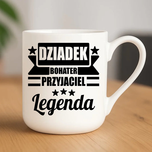 Kubek elegant dla dziadka - Bohater przyjaciel legenda D20 - StoryCups.pl