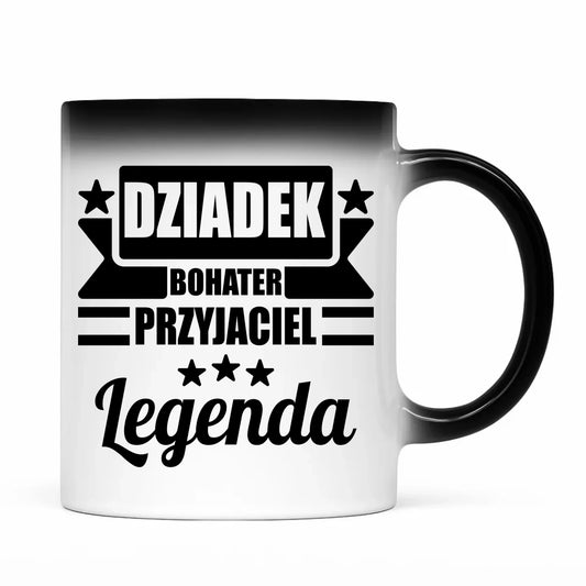 Kubek magiczny dla dziadka - Bohater przyjaciel legenda D20 - StoryCups.pl