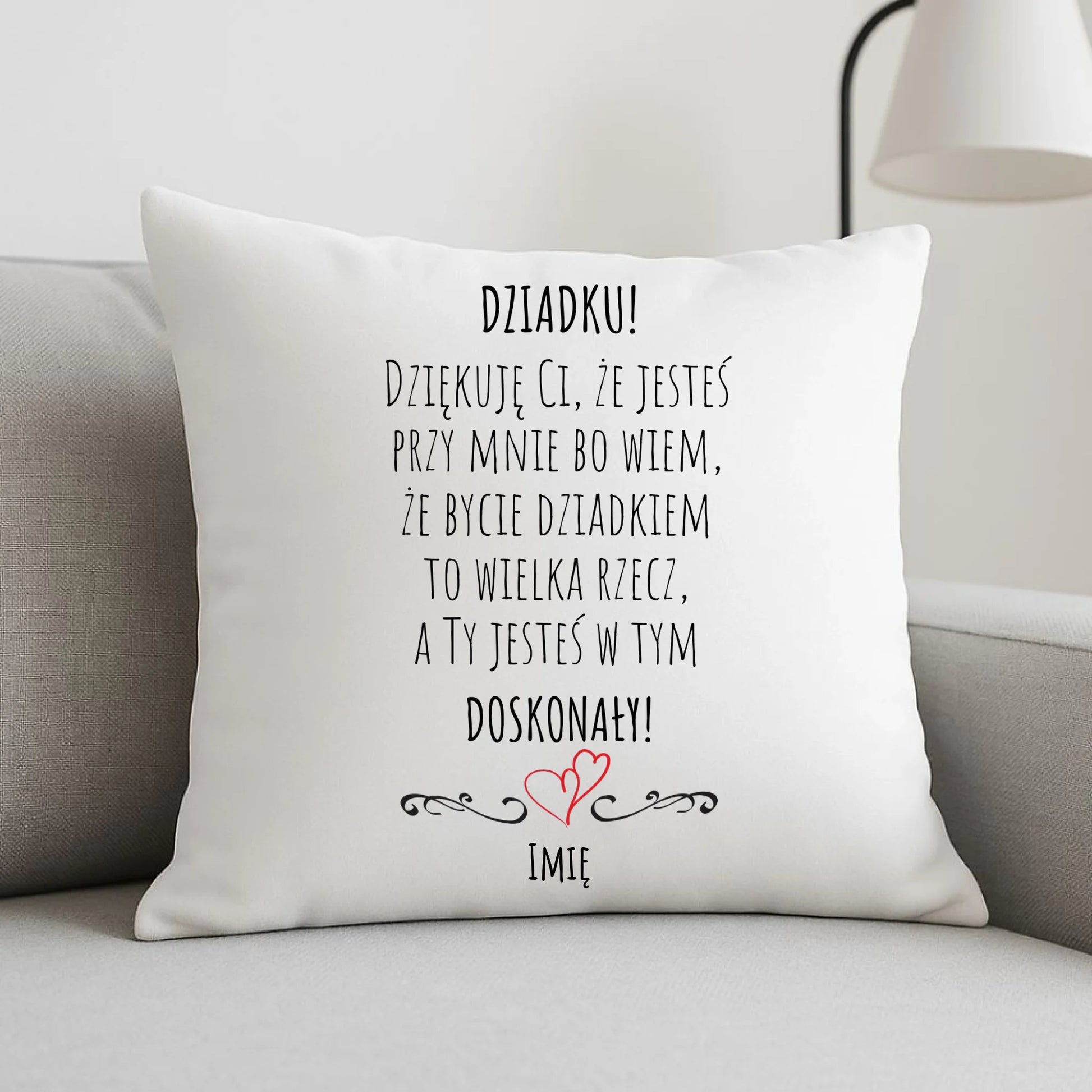 Poduszka dla dziadka - Dziadku jesteś doskonały dedykacja - personalizowana D22 - StoryCups.pl