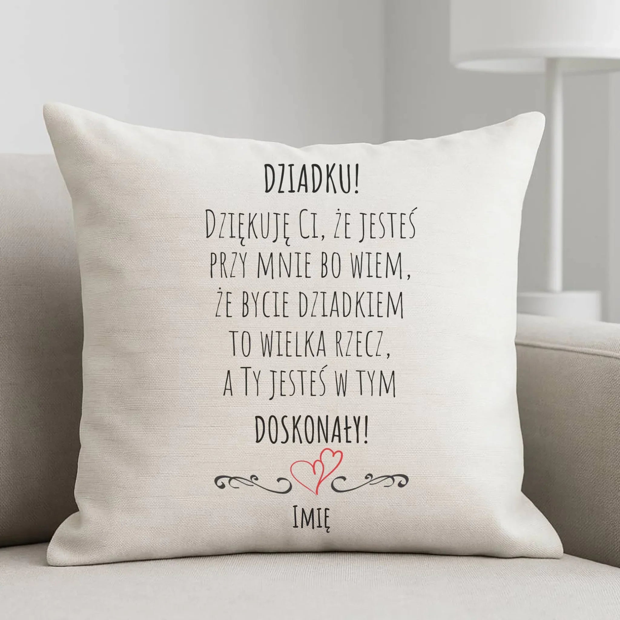 Poduszka dla dziadka - Dziadku jesteś doskonały dedykacja - personalizowana D22 - StoryCups.pl