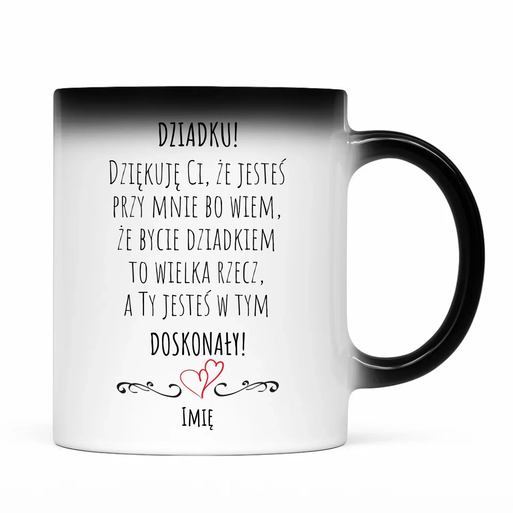Kubek magiczny dla dziadka - Dziadku jesteś doskonały dedykacja - personalizowany D22 - StoryCups.pl