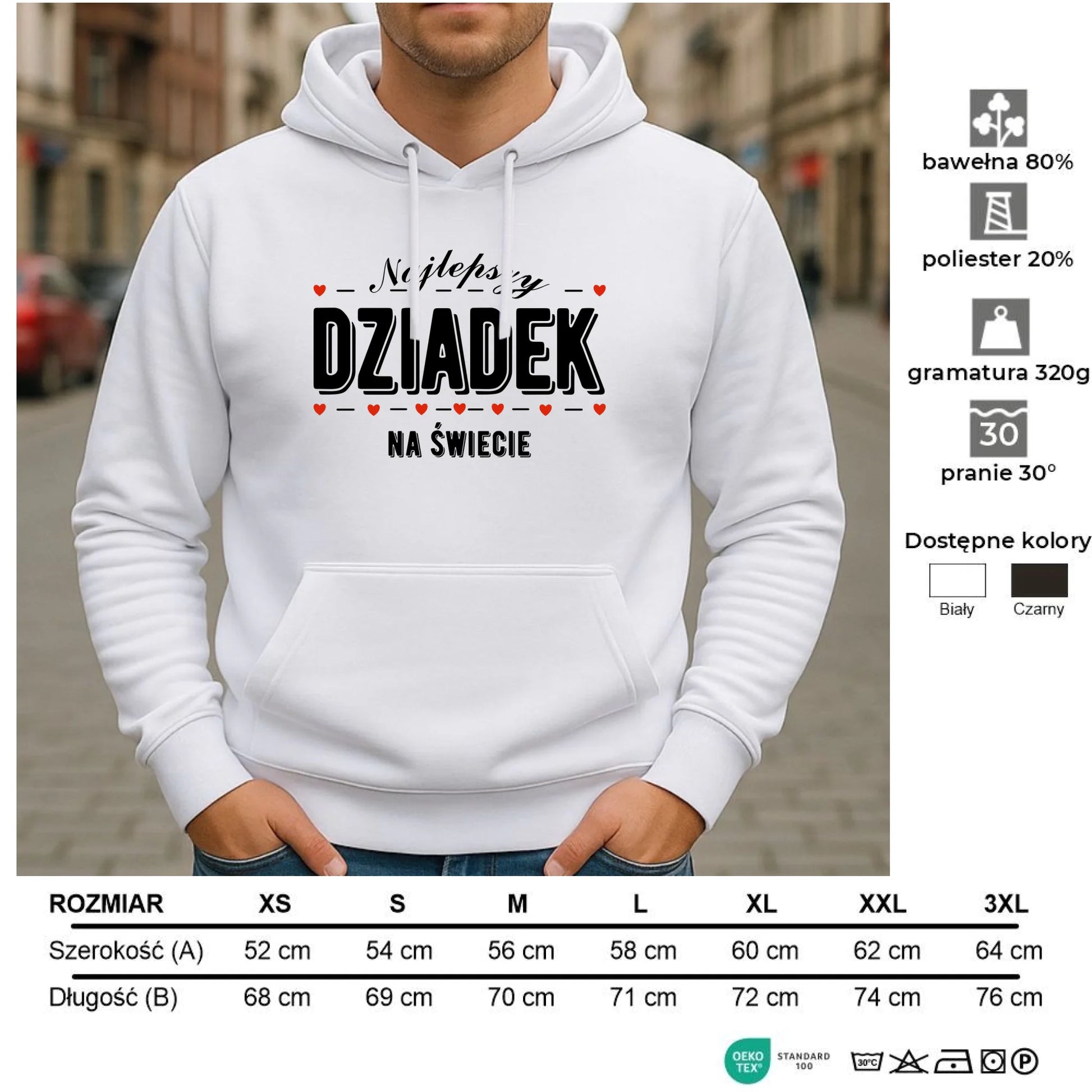 Bluza z kapturem dla dziadka - Najlepszy dziadek na świecie D23 - StoryCups.pl