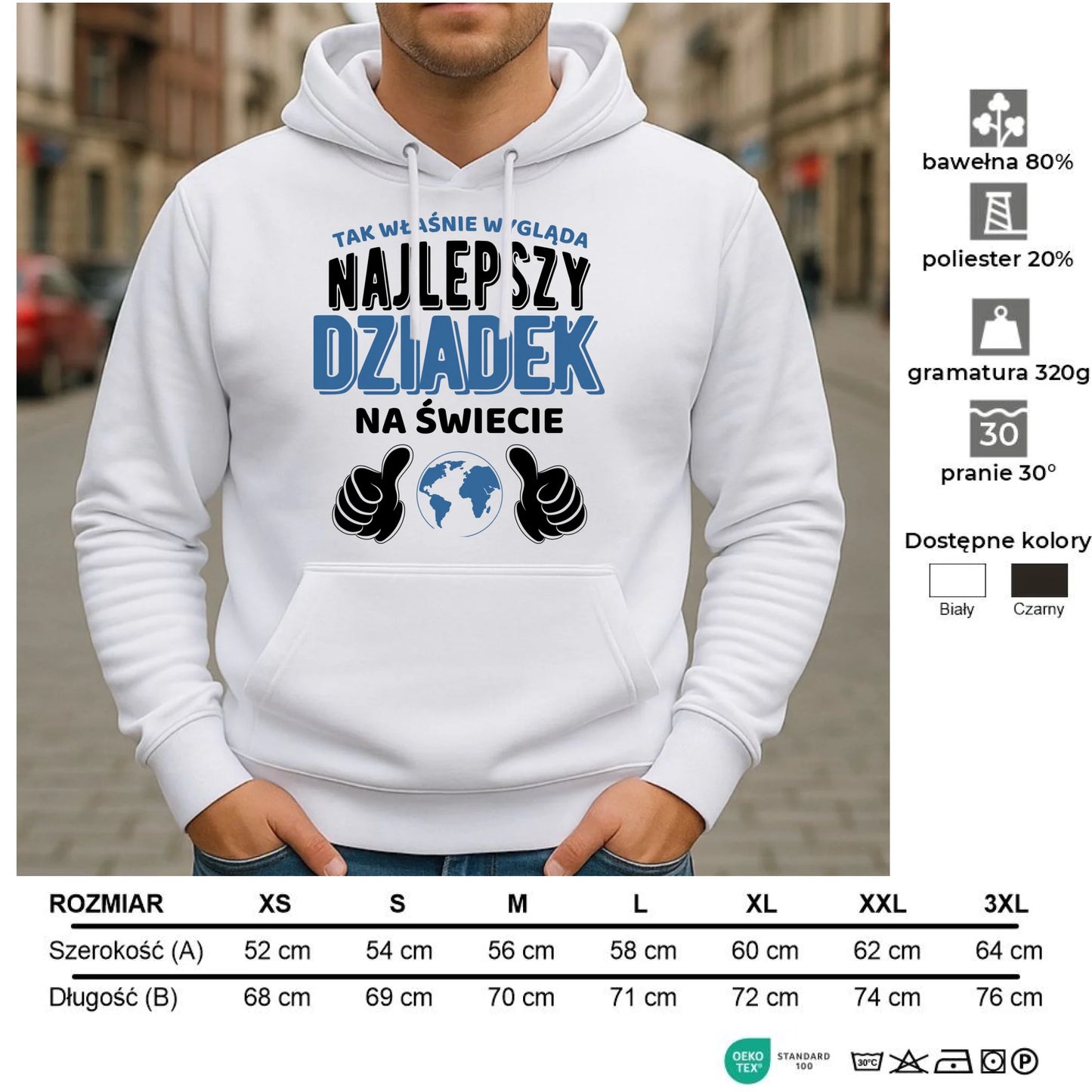 Bluza z kapturem dla dziadka - Tak wygląda najlepszy dziadek na świecie D24 - StoryCups.pl