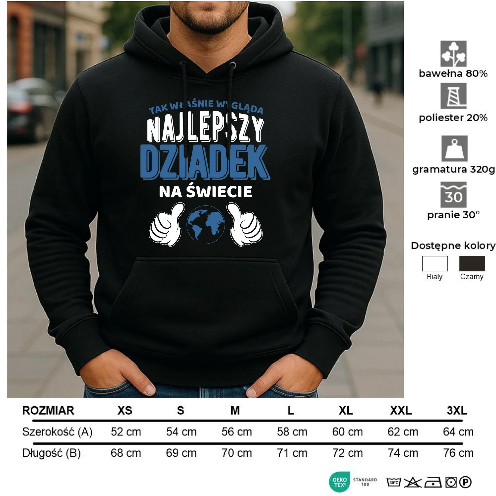 Bluza z kapturem dla dziadka - Tak wygląda najlepszy dziadek na świecie D24 - StoryCups.pl