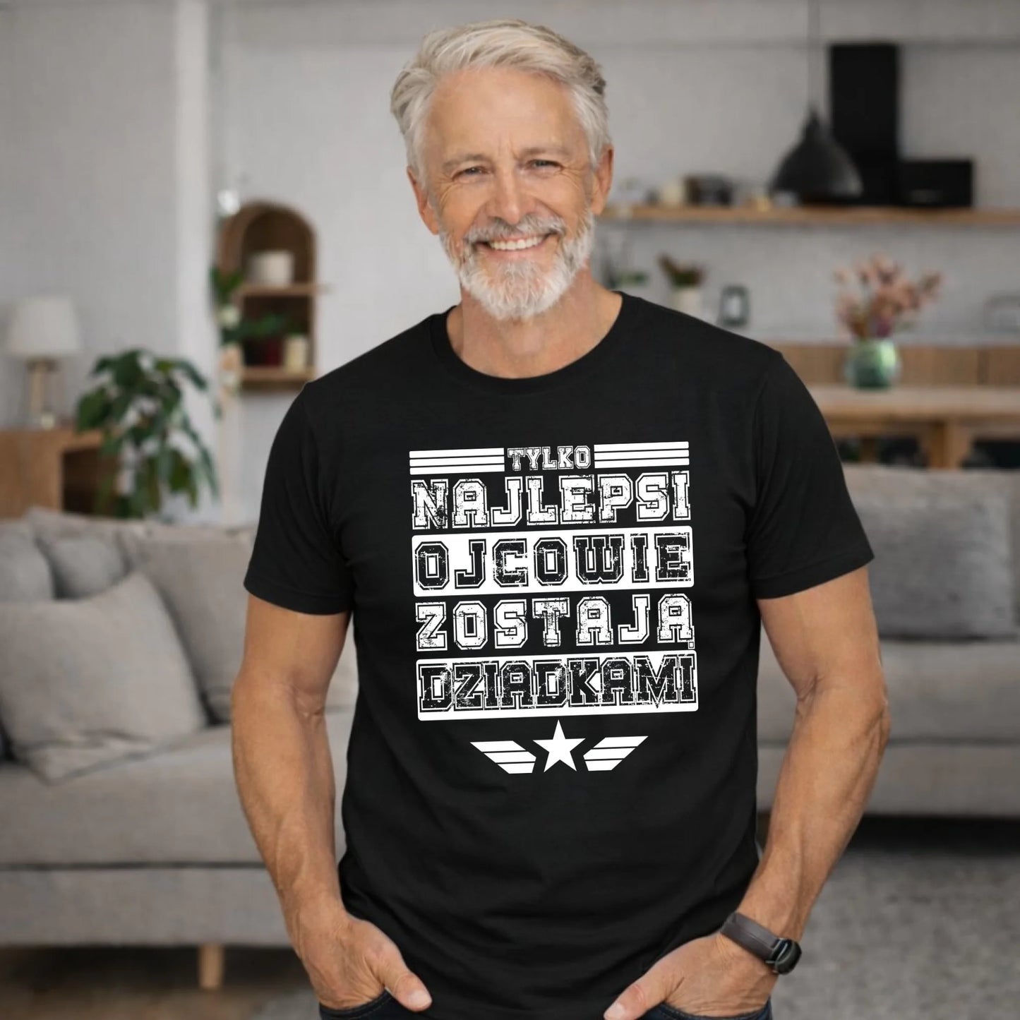 Koszulka dla dziadka - Tylko najlepsi ojcowie zostają dziadkami D25 - StoryCups.pl
