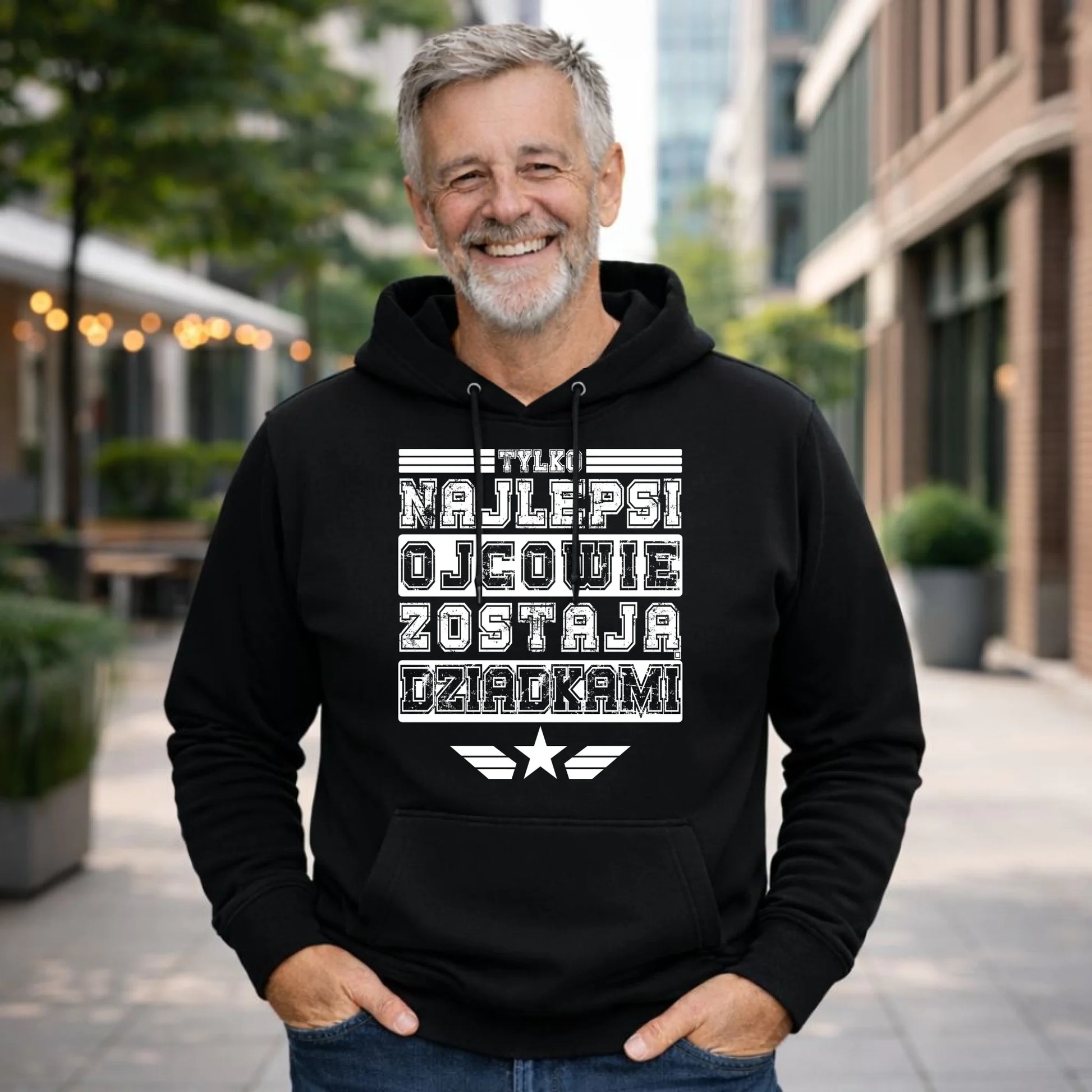 Bluza z kapturem dla dziadka - Tylko najlepsi ojcowie zostają dziadkami D25 - StoryCups.pl
