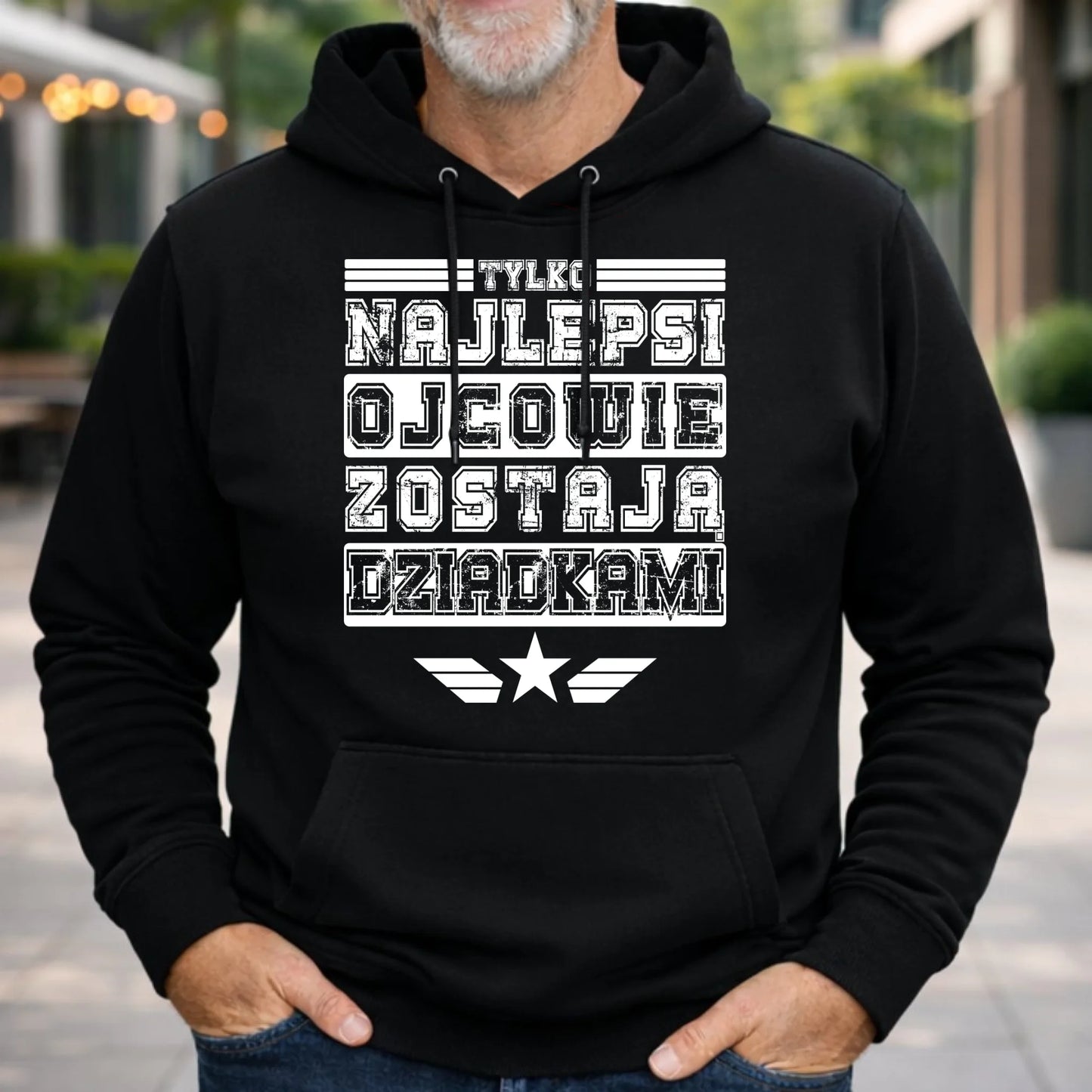 Bluza z kapturem dla dziadka - Tylko najlepsi ojcowie zostają dziadkami D25 - StoryCups.pl