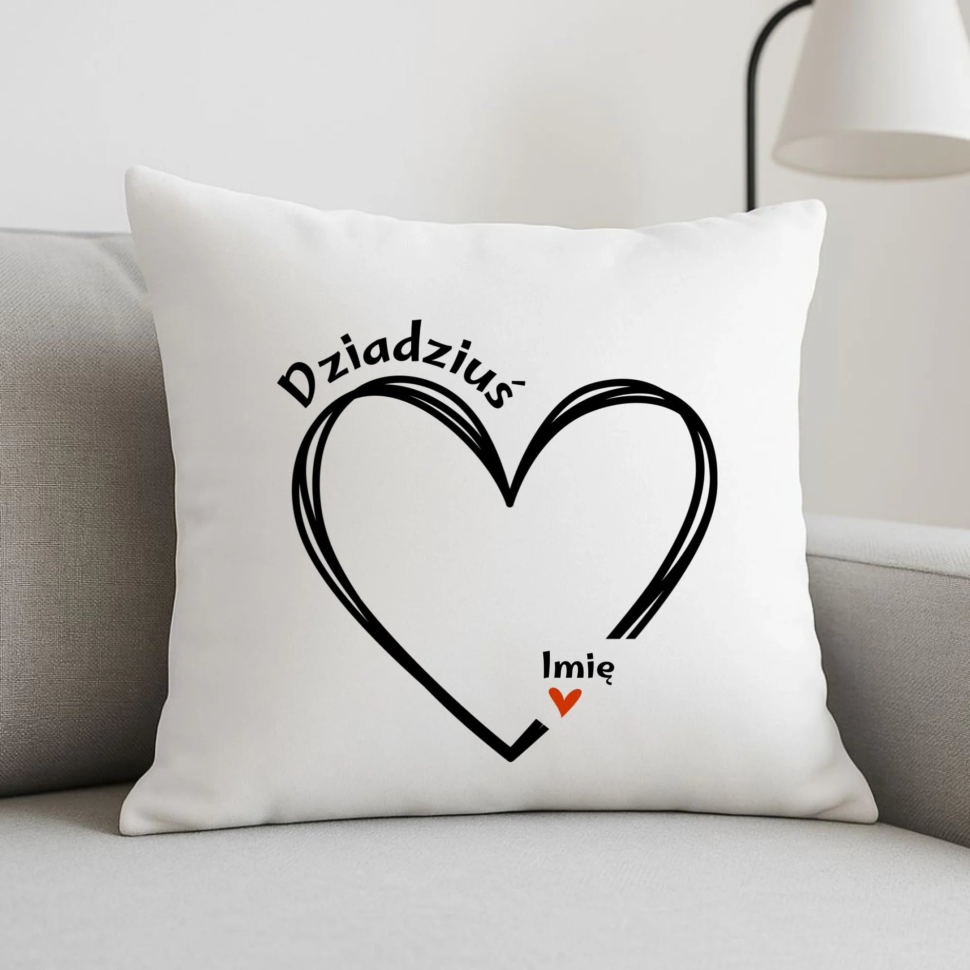 Poduszka dla dziadka - Serce z imionami wnuków 1-7 - personalizowana D26 - StoryCups.pl