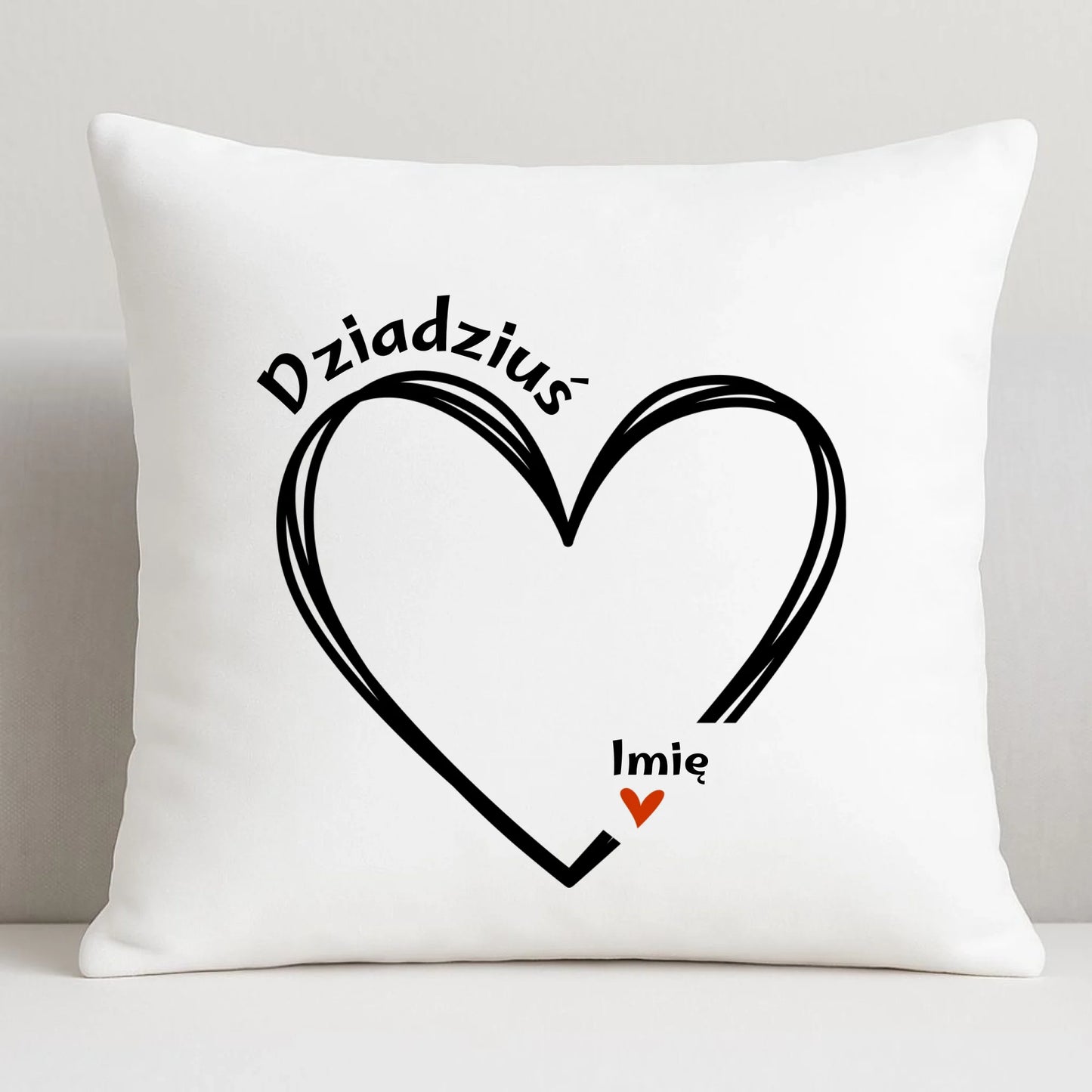 Poduszka dla dziadka - Serce z imionami wnuków 1-7 - personalizowana D26 - StoryCups.pl