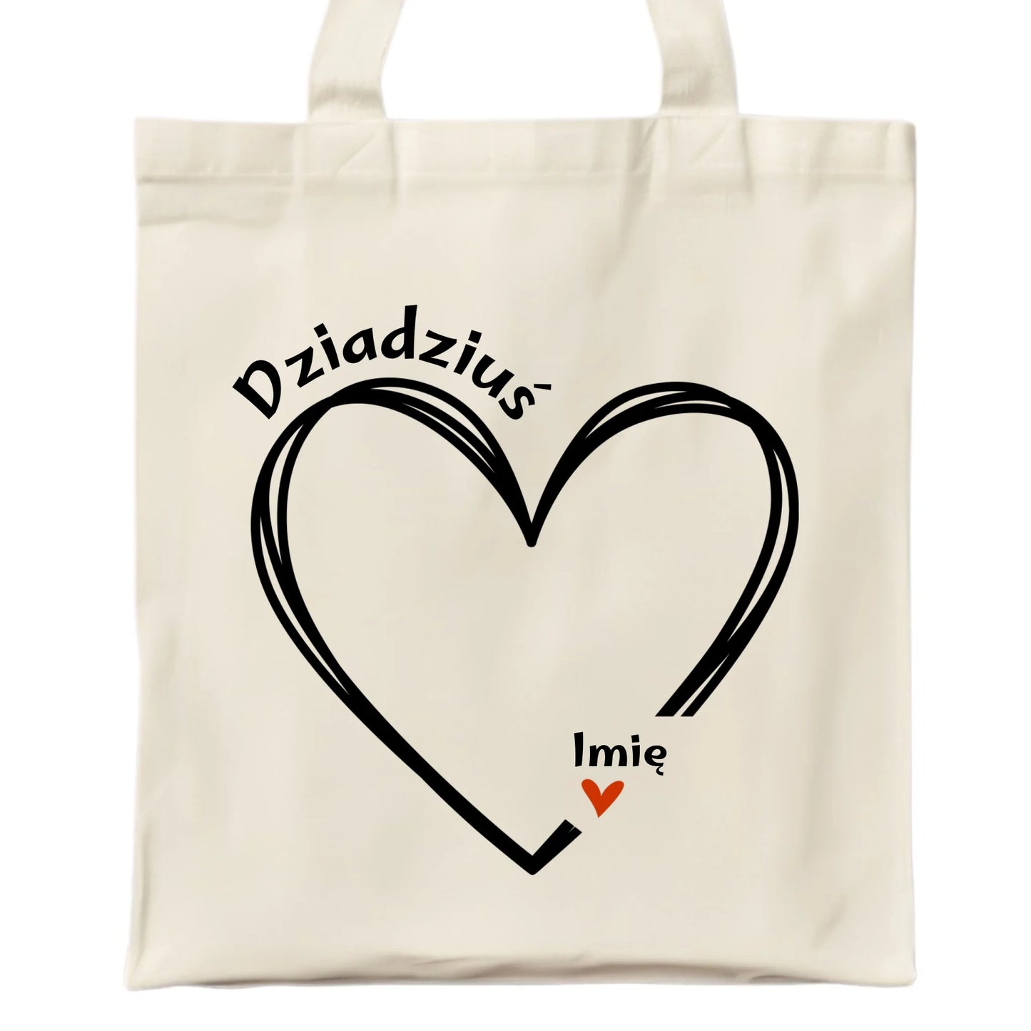 Torba dla dziadka - Serce z imionami wnuków 1-7 - personalizowana D26 - StoryCups.pl