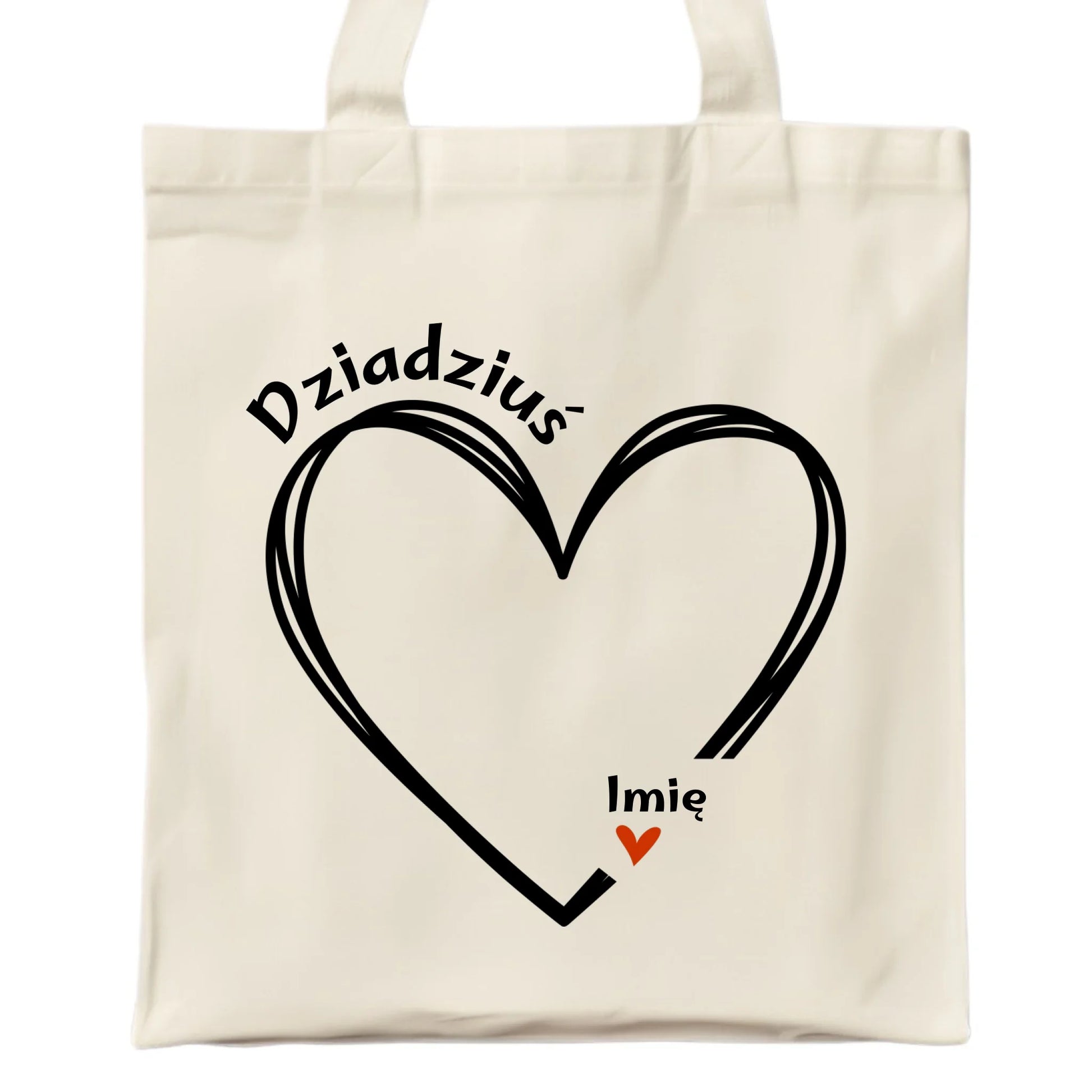Torba dla dziadka - Serce z imionami wnuków 1-7 - personalizowana D26 - StoryCups.pl