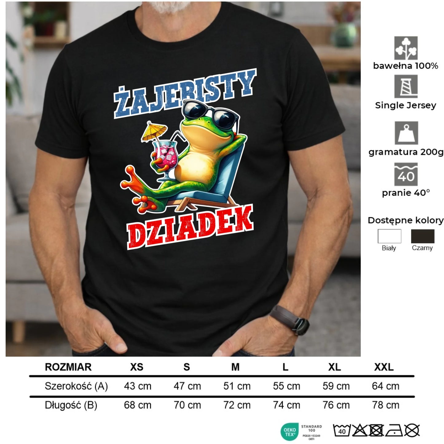 Koszulka dla dziadka - Żajebisty dziadek D27 - StoryCups.pl