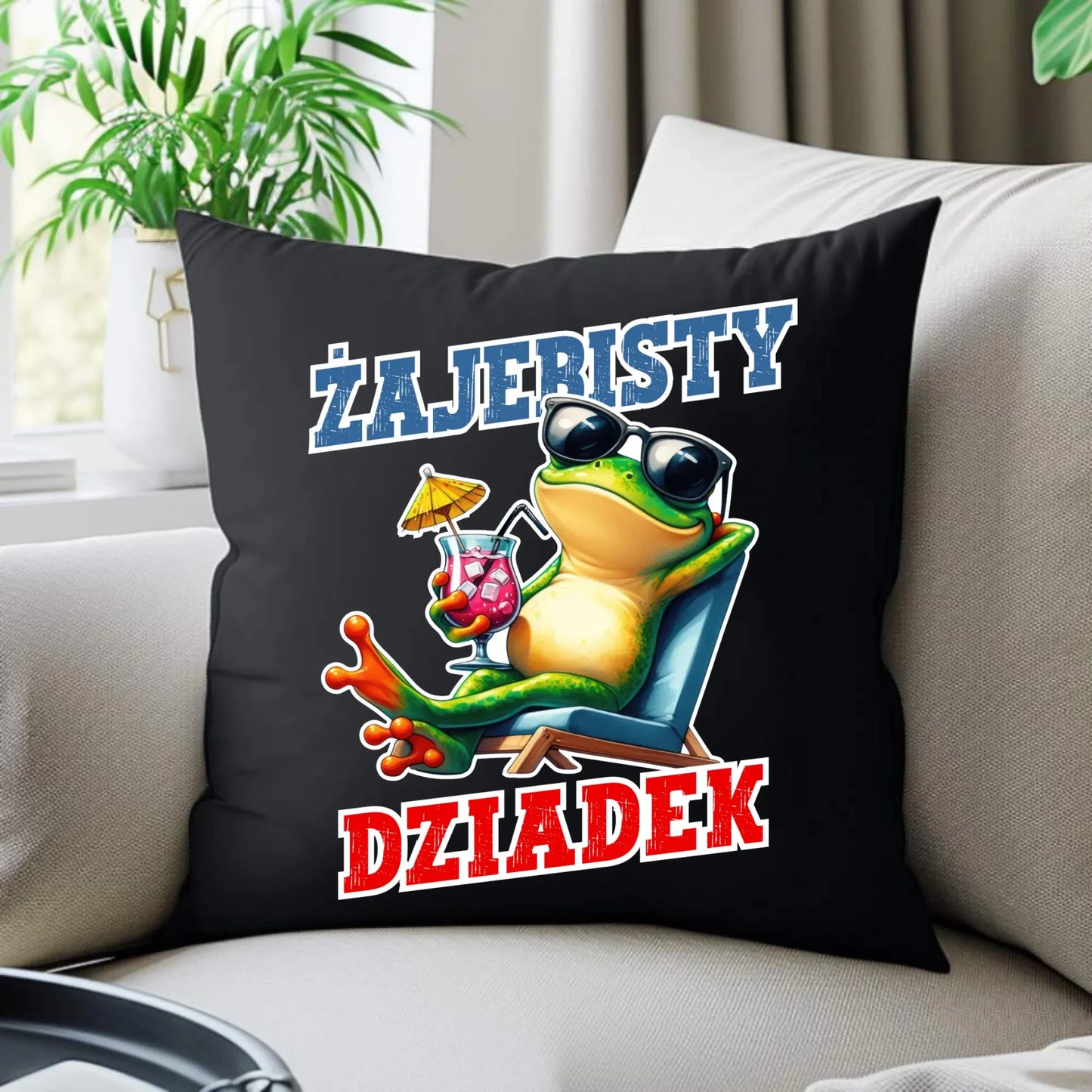 Poduszka dekoracyjna dla dziadka - Żajebisty dziadek D27 - StoryCups.pl