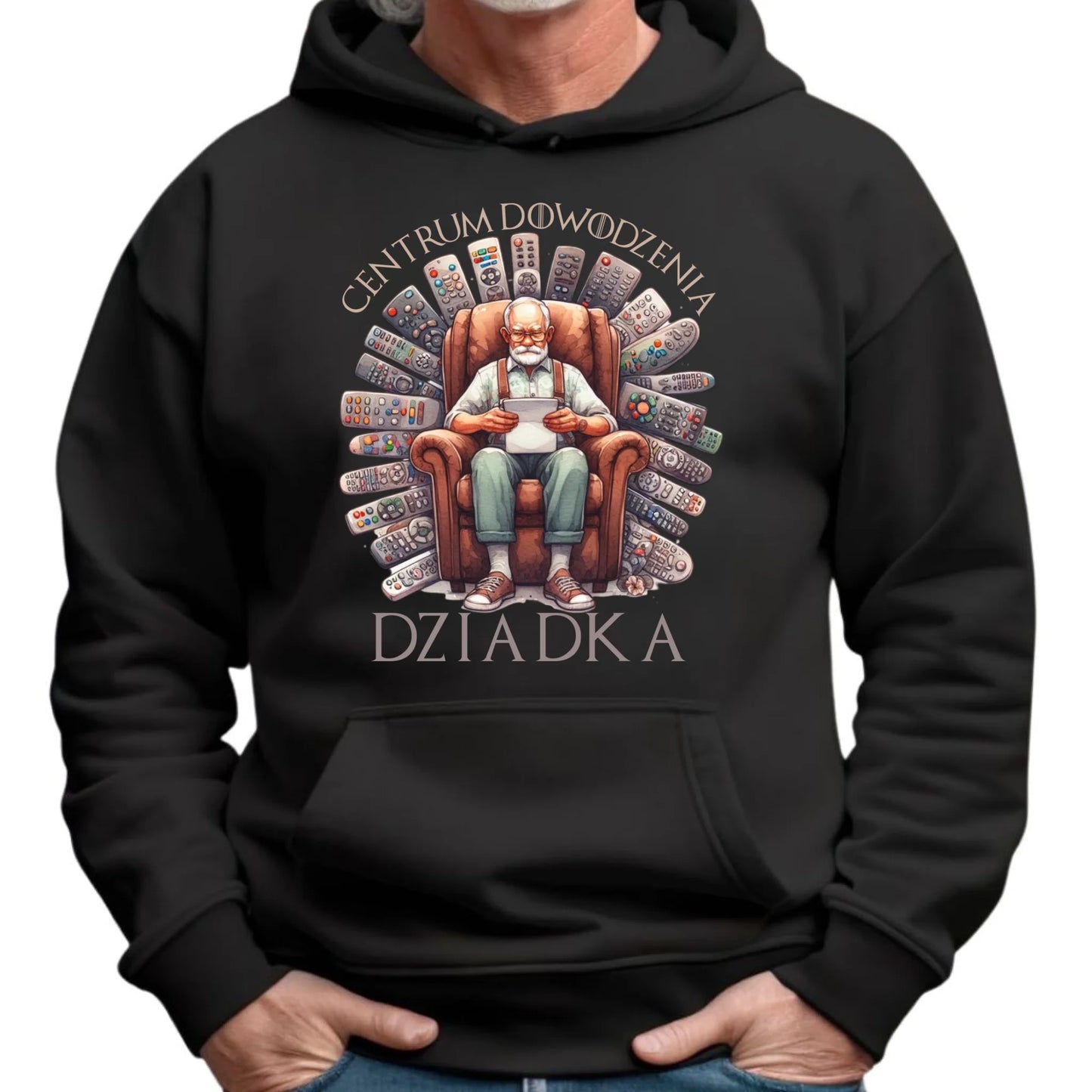 Bluza z kapturem dla dziadka - Centrum dowodzenia D28 - StoryCups.pl