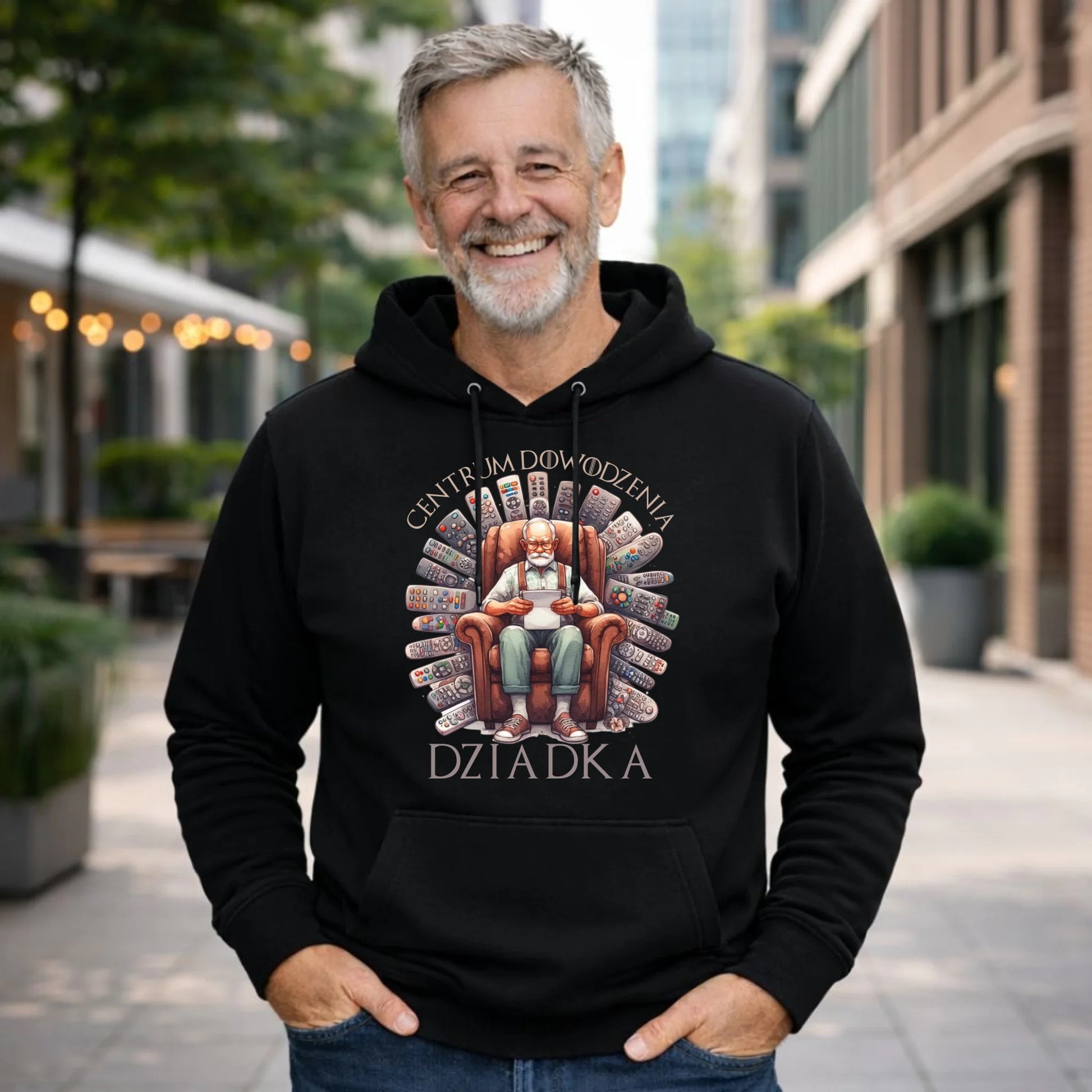 Bluza z kapturem dla dziadka - Centrum dowodzenia D28 - StoryCups.pl