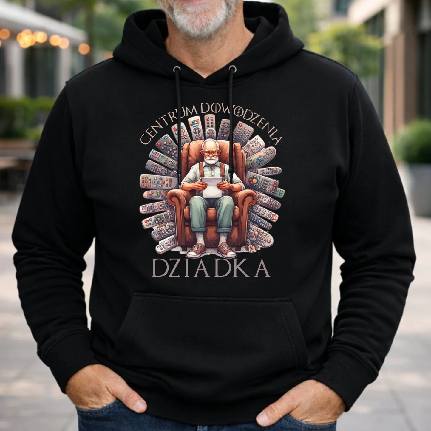 Bluza z kapturem dla dziadka - Centrum dowodzenia D28 - StoryCups.pl