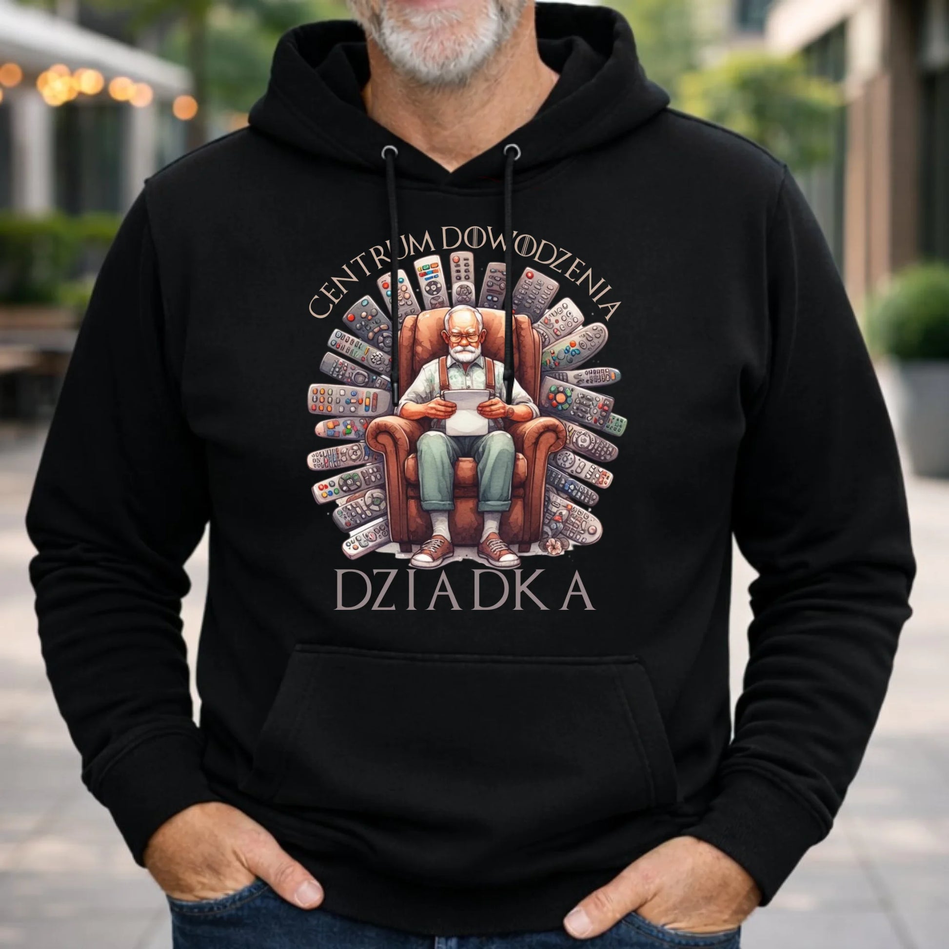 Bluza z kapturem dla dziadka - Centrum dowodzenia D28 - StoryCups.pl