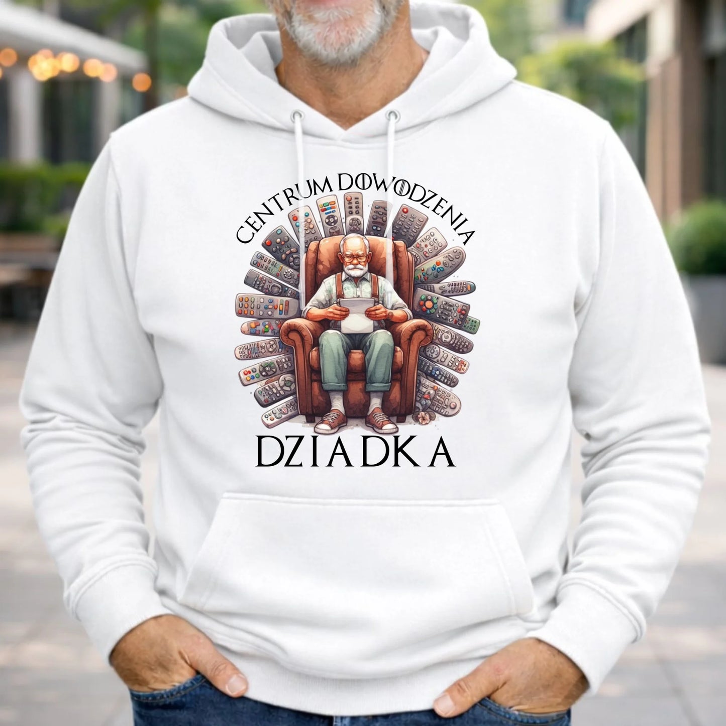 Bluza z kapturem dla dziadka - Centrum dowodzenia D28 - StoryCups.pl