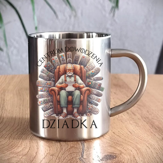 Kubek metalowy dla dziadka - Centrum dowodzenia D28 - StoryCups.pl