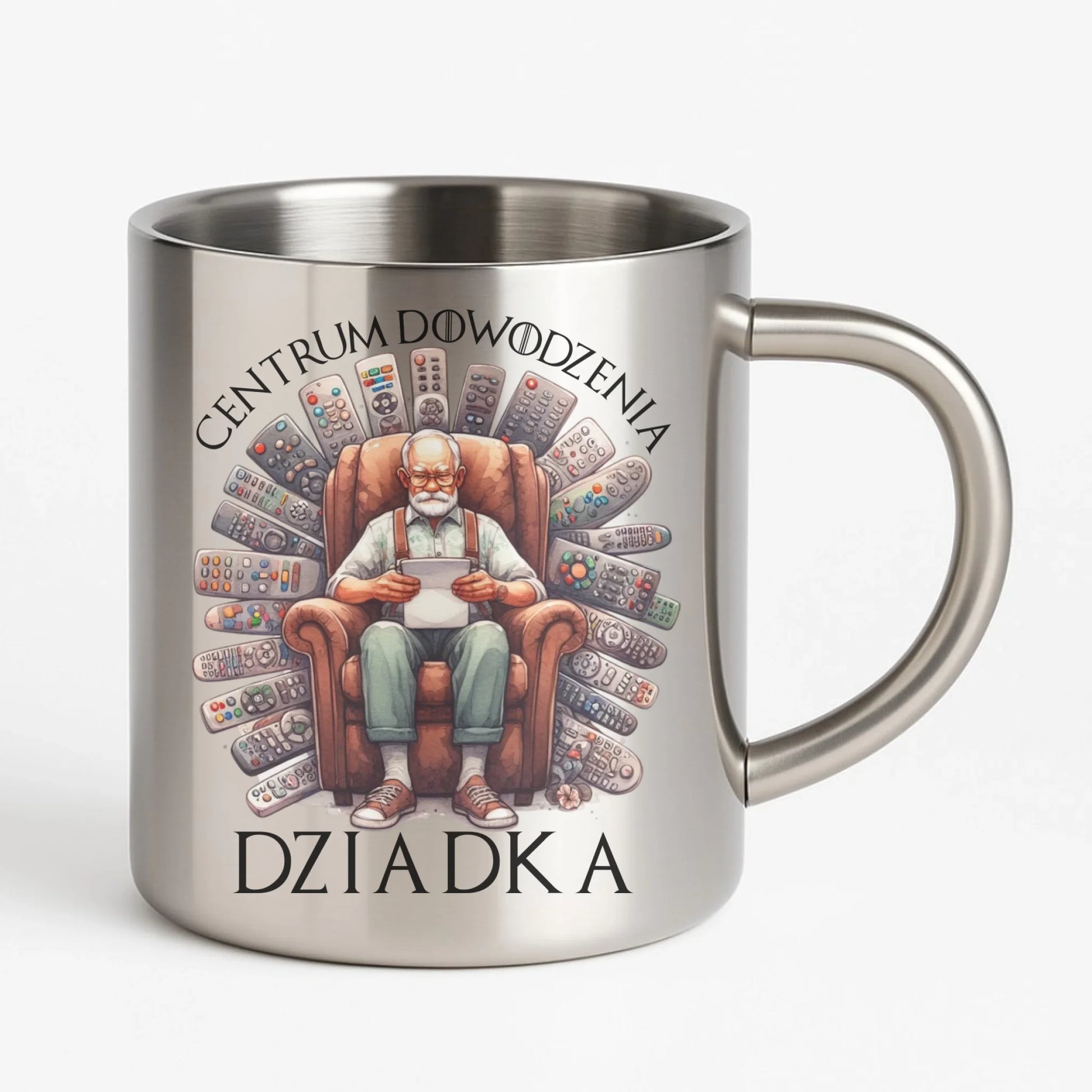 Kubek metalowy dla dziadka - Centrum dowodzenia D28 - StoryCups.pl