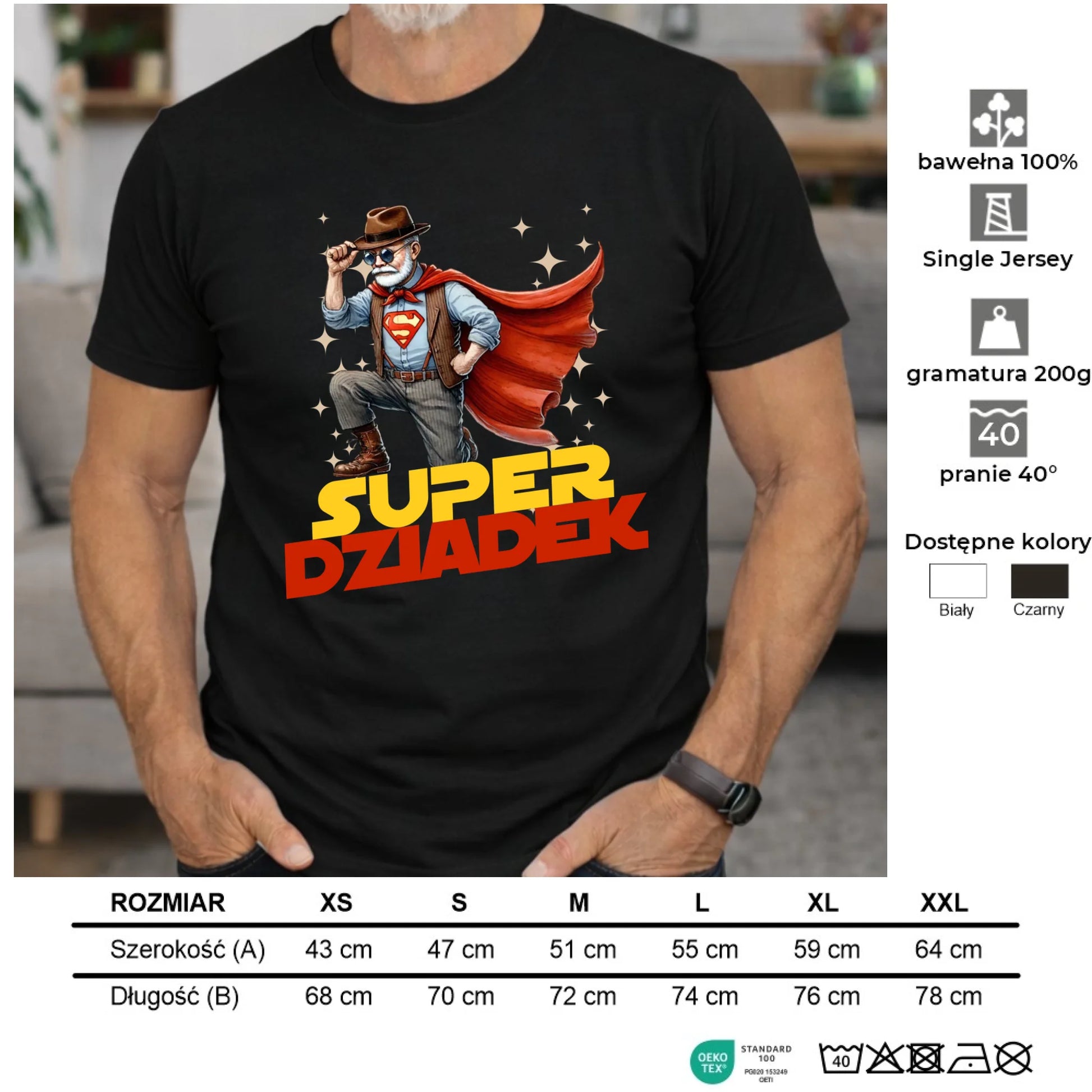 Koszulka dla dziadka - Super Dziadek D29 - StoryCups.pl