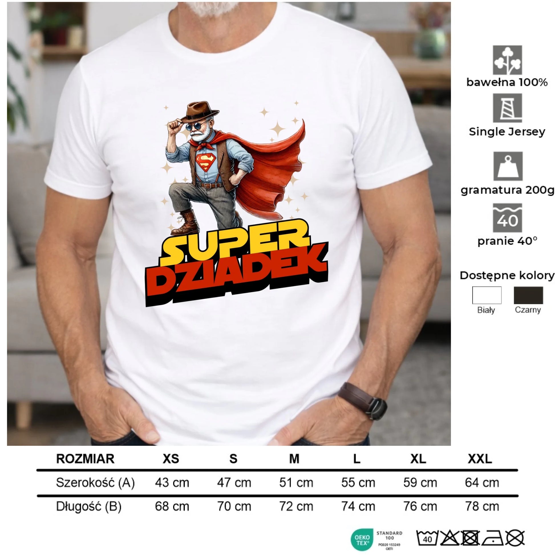 Koszulka dla dziadka - Super Dziadek D29 - StoryCups.pl