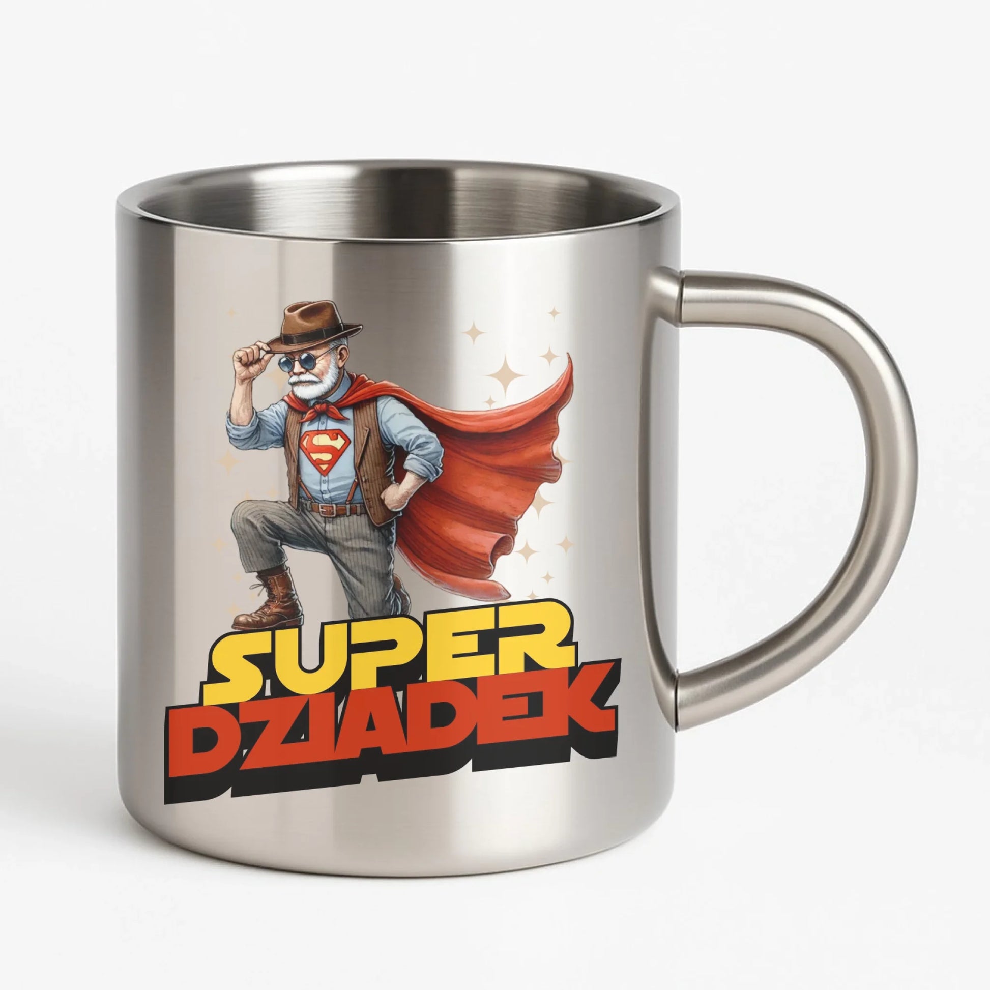 Kubek metalowy dla dziadka - Super Dziadek D29 - StoryCups.pl