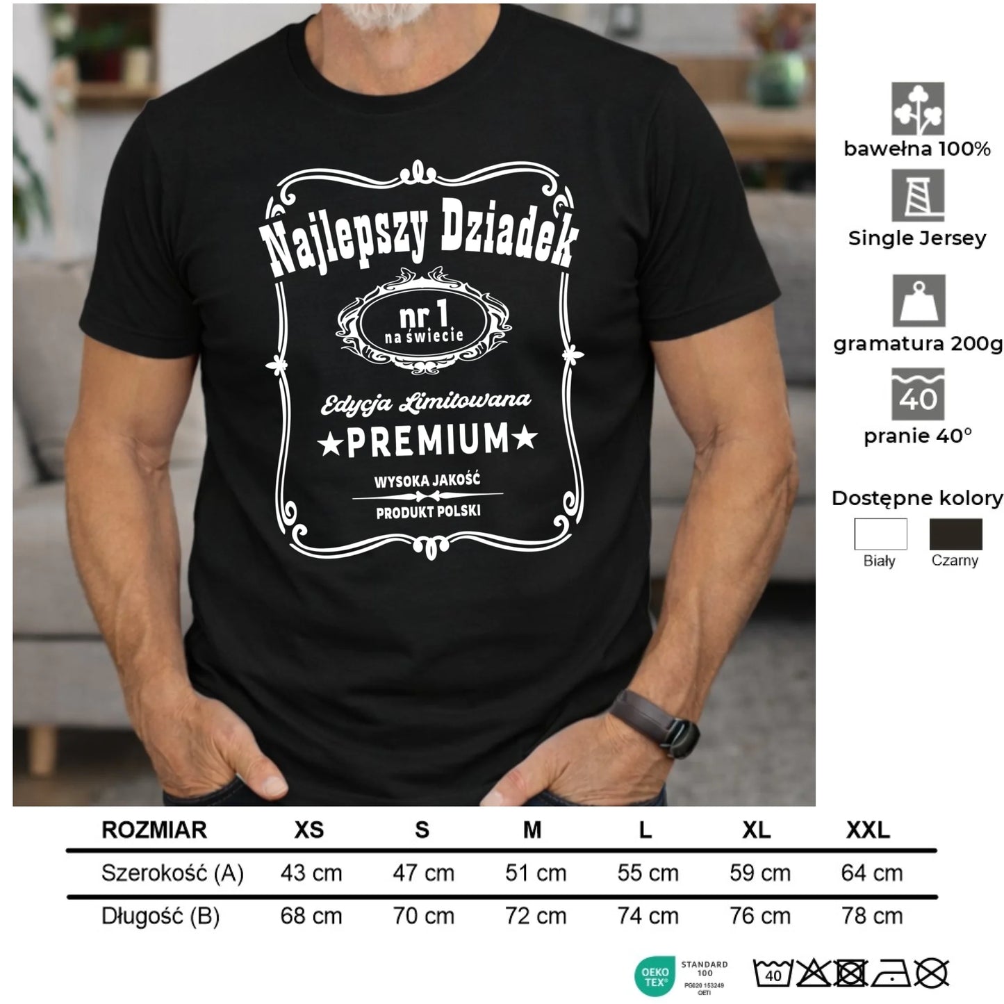 Koszulka dla dziadka - Najlepszy dziadek edycja limitowana D30 - StoryCups.pl