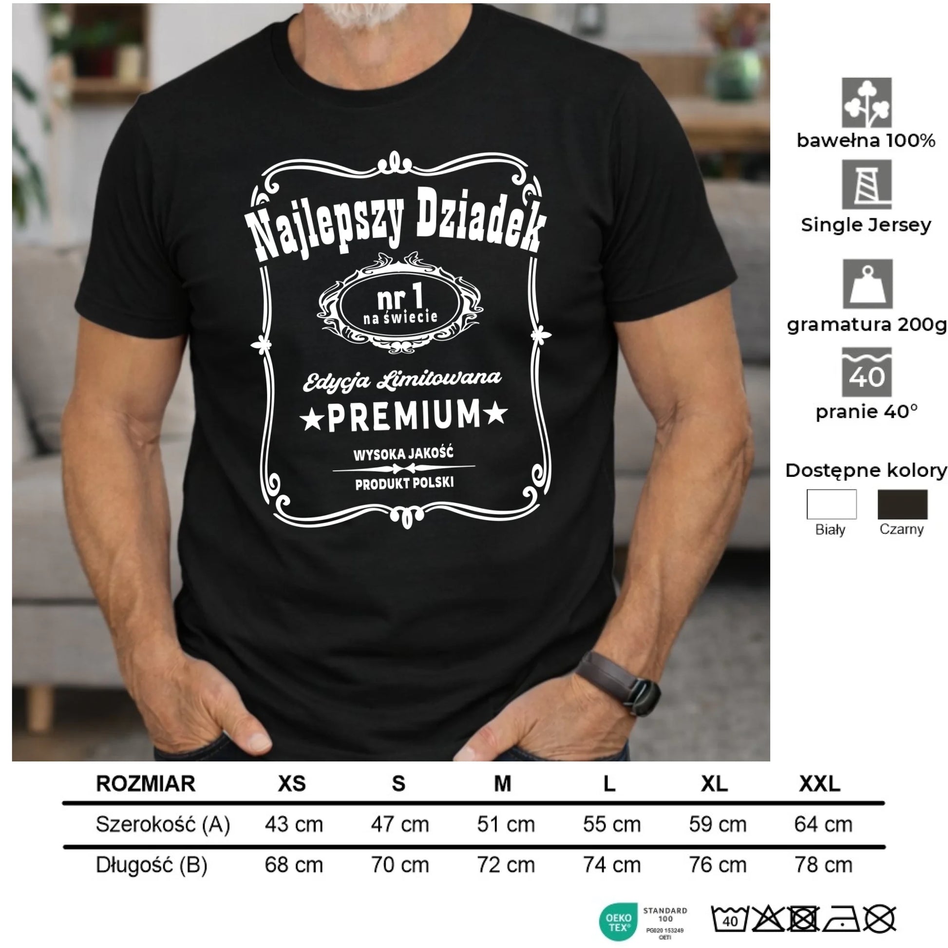 Koszulka dla dziadka - Najlepszy dziadek edycja limitowana D30 - StoryCups.pl