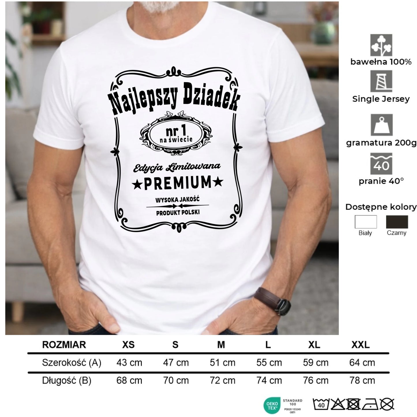 Koszulka dla dziadka - Najlepszy dziadek edycja limitowana D30 - StoryCups.pl