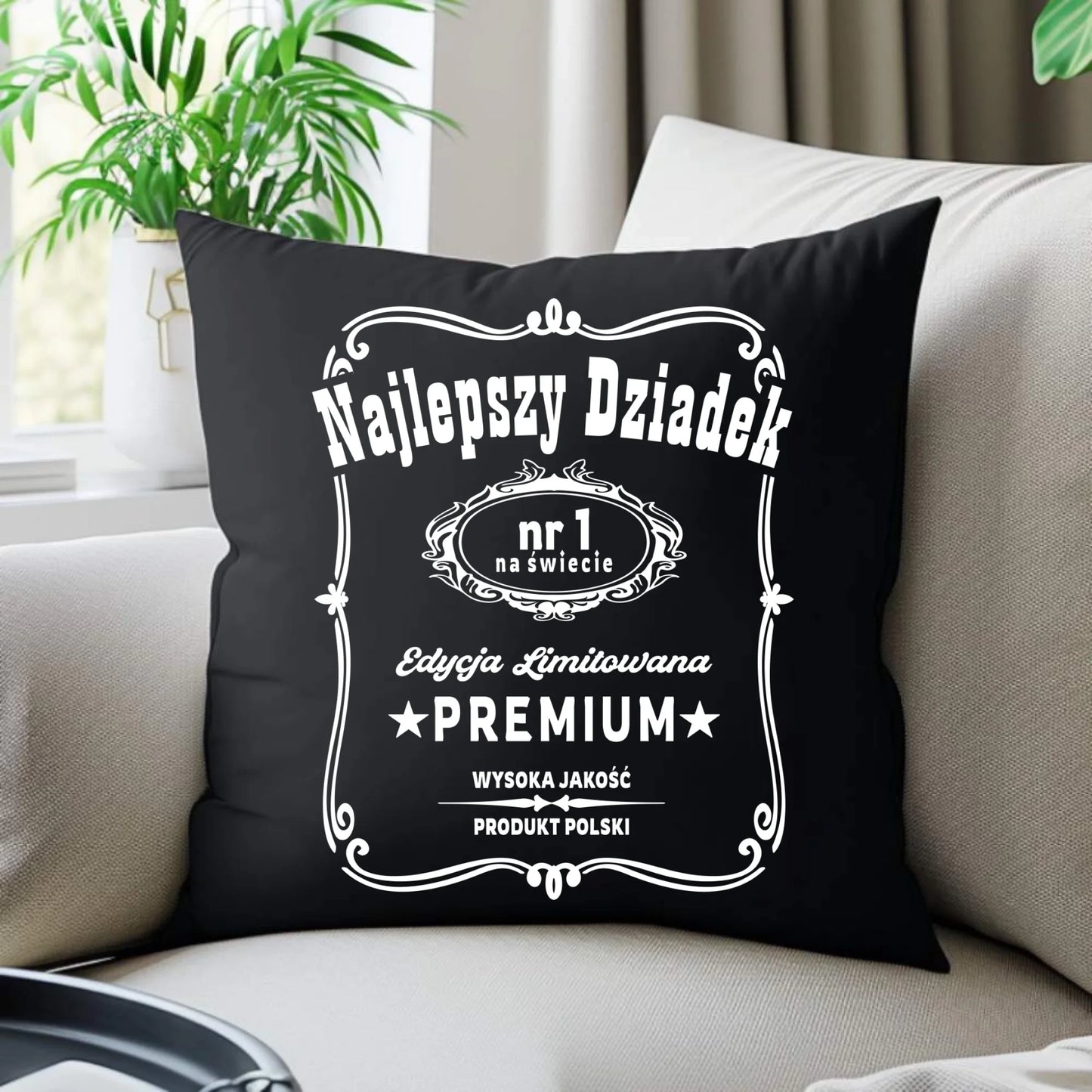 Poduszka dekoracyjna dla dziadka - Najlepszy dziadek edycja limitowana D30 - StoryCups.pl