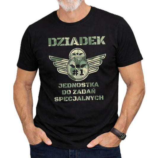 Koszulka dla dziadka - Dziadek jednostka do zadań specjalnych D31 - StoryCups.pl