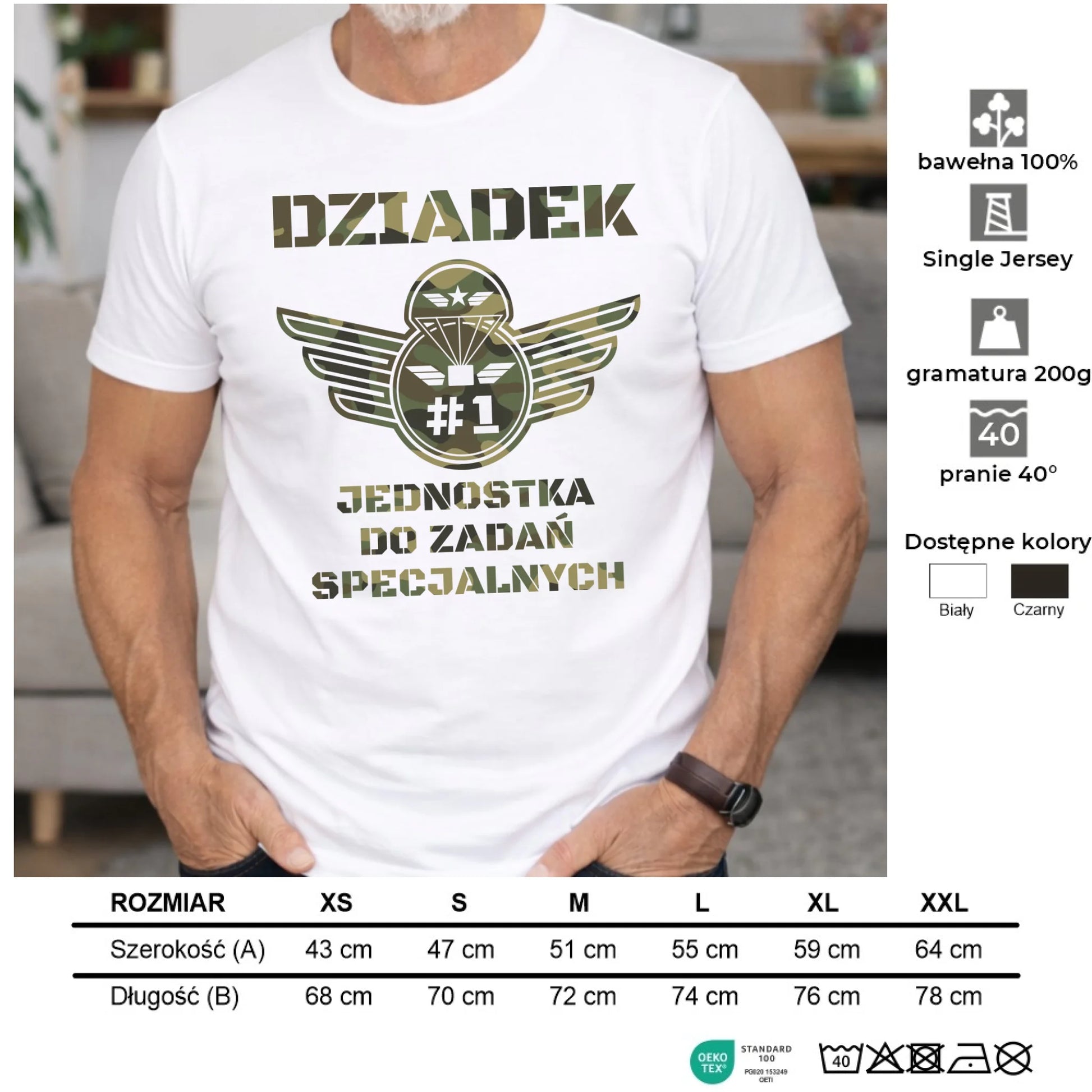 Koszulka dla dziadka - Dziadek jednostka do zadań specjalnych D31 - StoryCups.pl