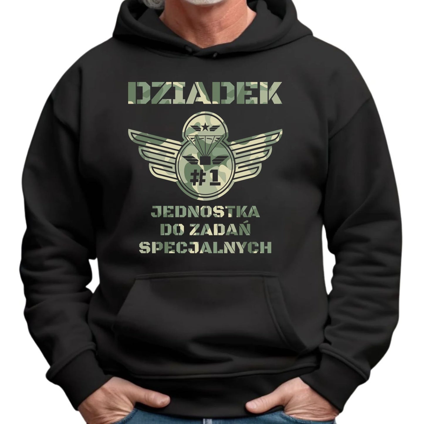 Bluza z kapturem dla dziadka - Dziadek jednostka do zadań specjalnych D31 - StoryCups.pl