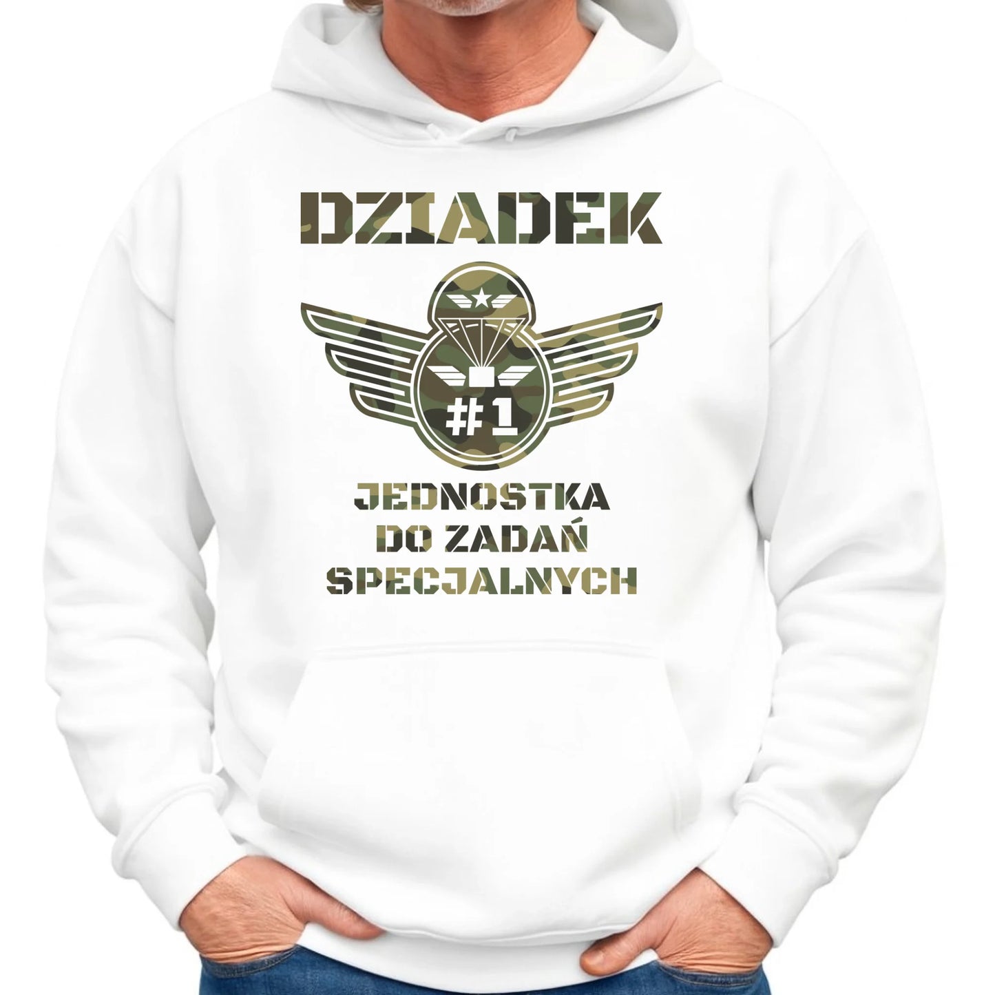 Bluza z kapturem dla dziadka - Dziadek jednostka do zadań specjalnych D31 - StoryCups.pl