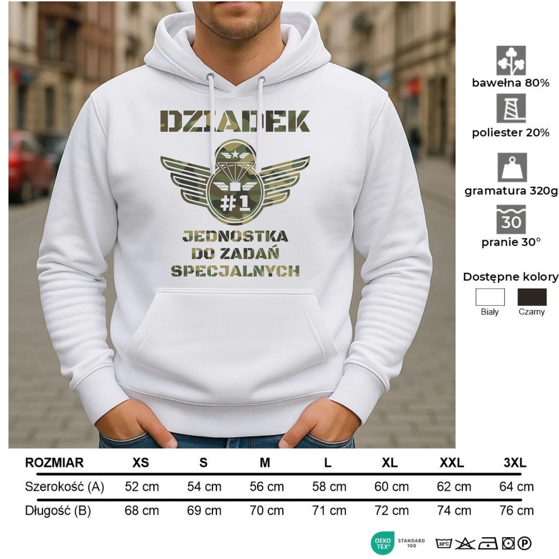 Bluza z kapturem dla dziadka - Dziadek jednostka do zadań specjalnych D31 - StoryCups.pl