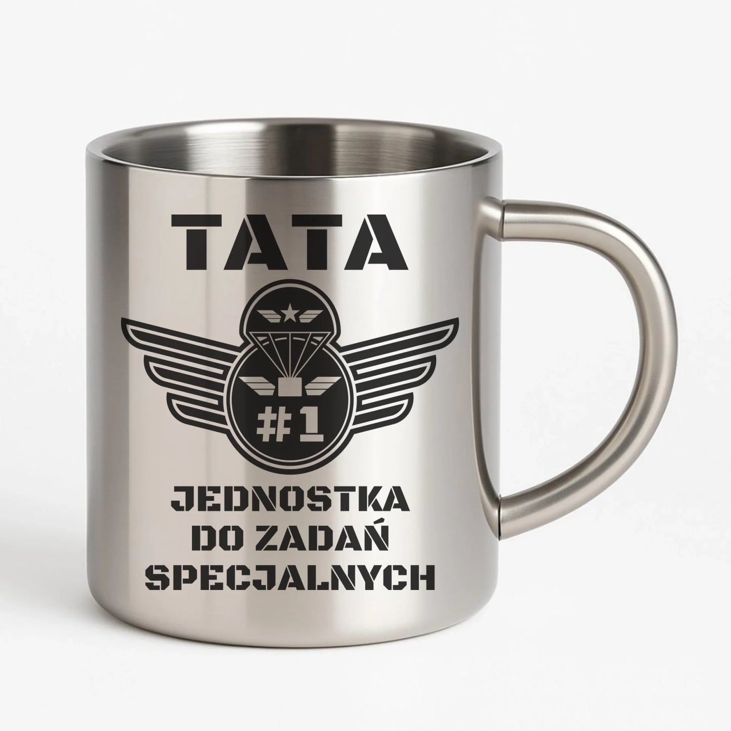 Kubek metalowy dla taty - Tata jednostka do zadań specjalnych DT42 - StoryCups.pl