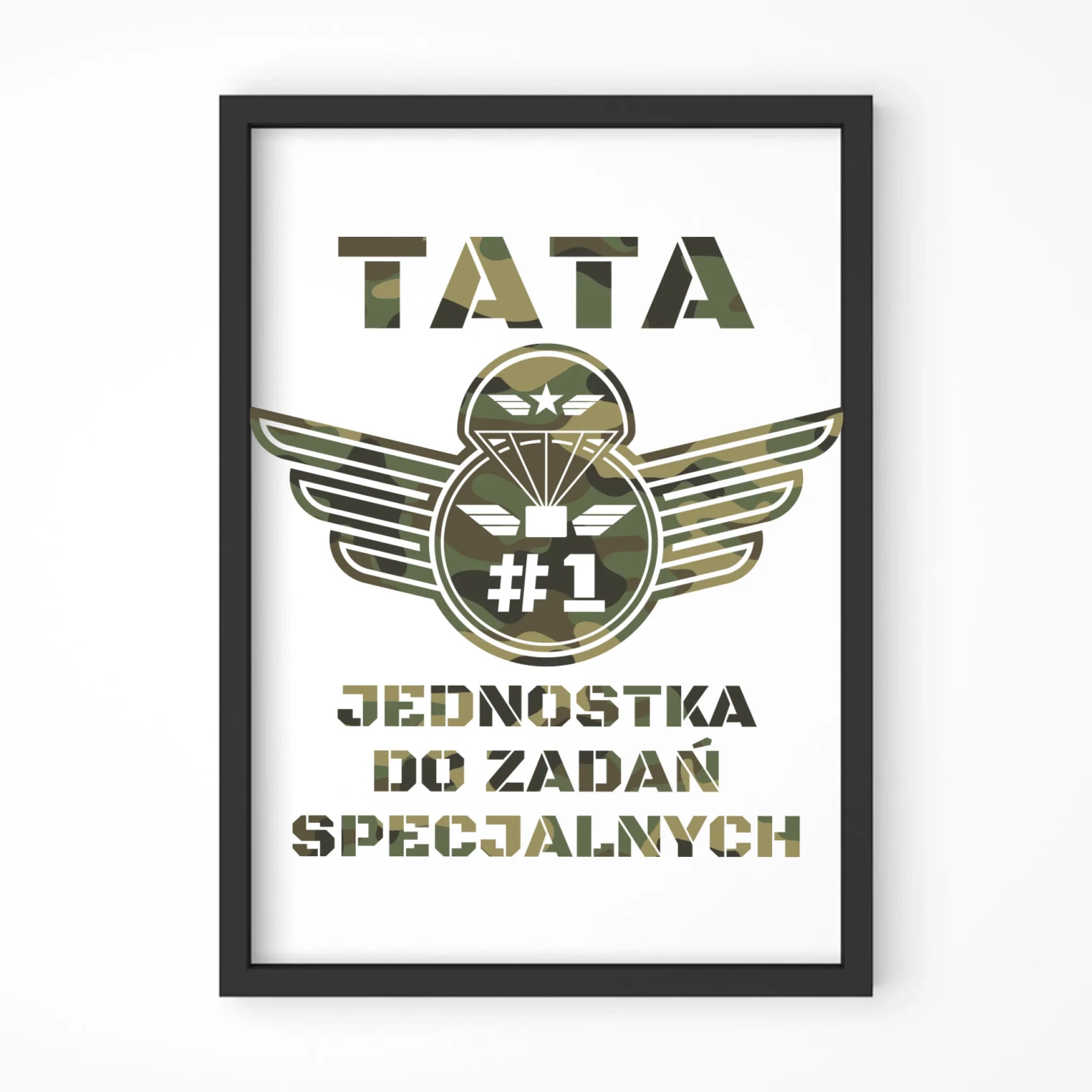 Plakat w ramie dla taty - Tata jednostka do zadań specjalnych DT42 - StoryCups.pl