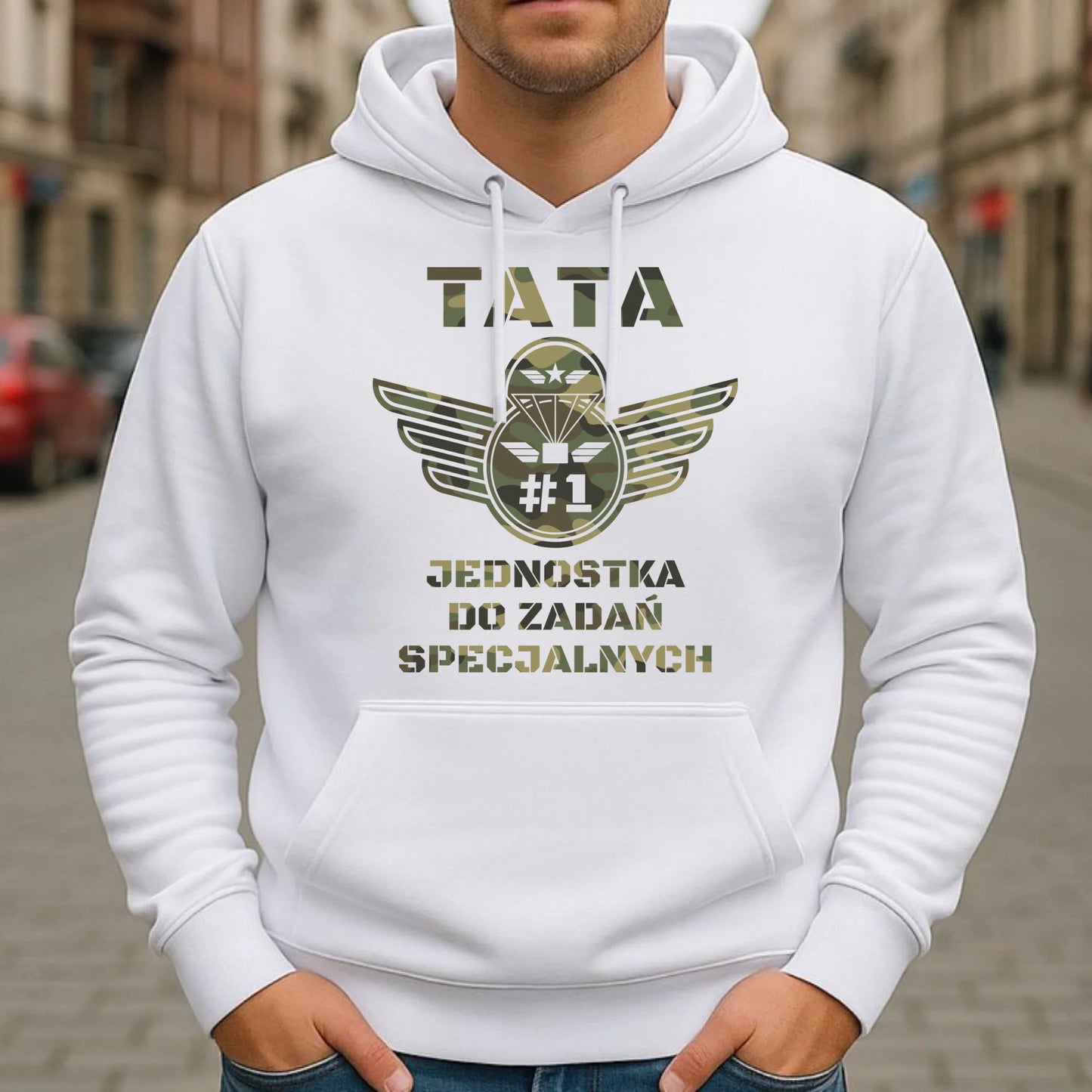 Bluza z kapturem dla taty - Tata jednostka do zadań specjalnych DT42 - StoryCups.pl