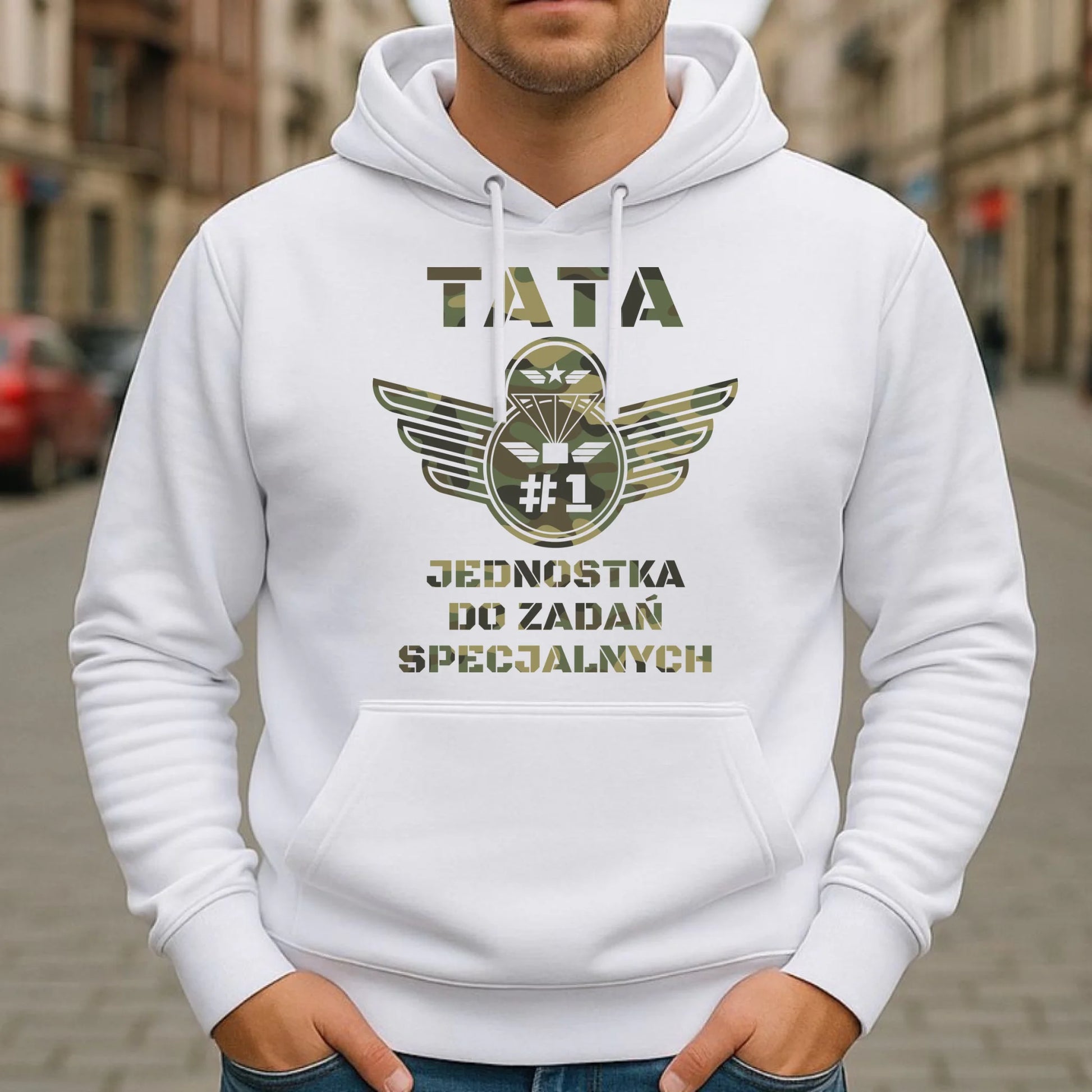 Bluza z kapturem dla taty - Tata jednostka do zadań specjalnych DT42 - StoryCups.pl