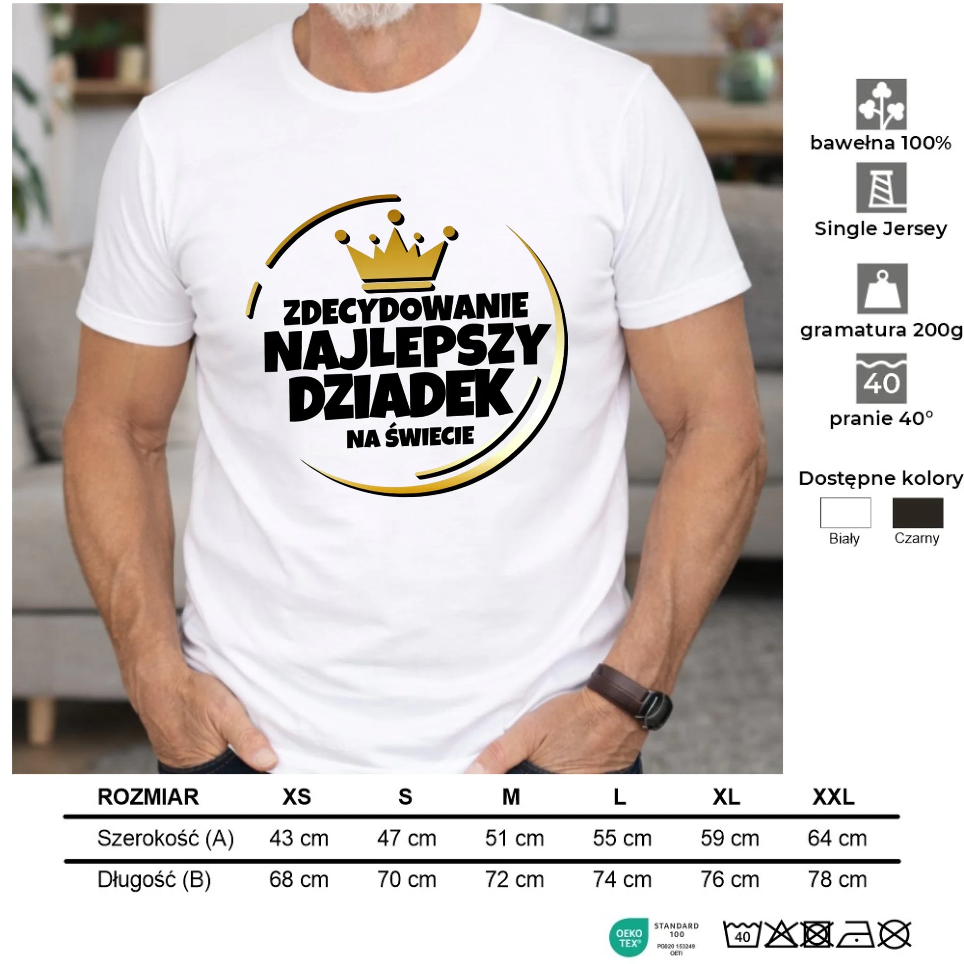 Koszulka dla dziadka - Zdecydowanie najlepszy dziadek D32 - StoryCups.pl