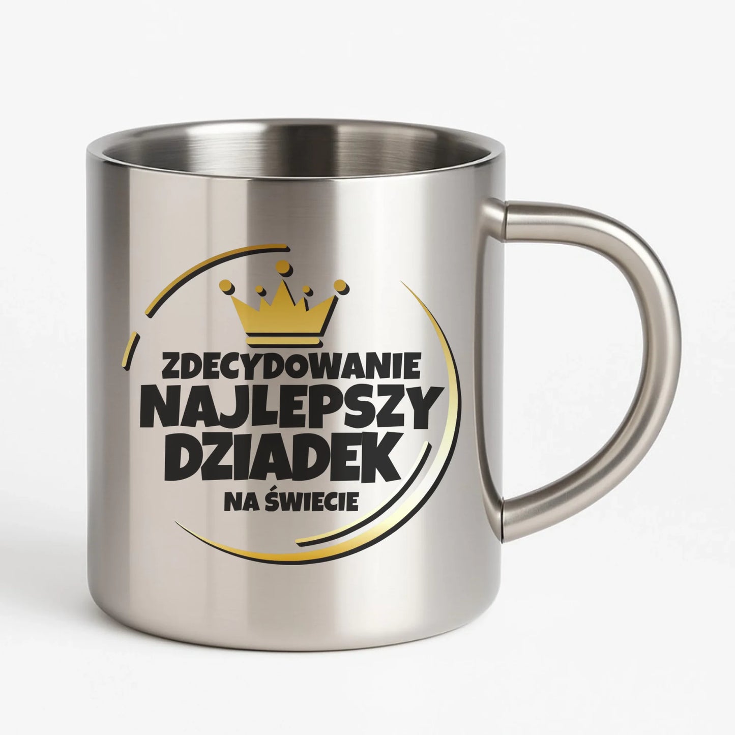 Kubek metalowy dla dziadka - Zdecydowanie najlepszy dziadek D32 - StoryCups.pl