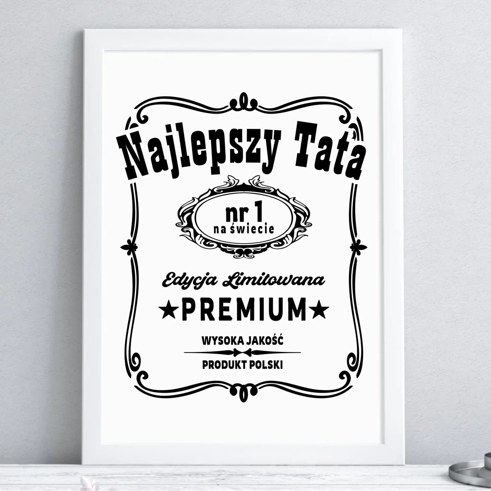 Plakat w ramie dla taty - Najlepszy tata edycja limitowana DT32 - StoryCups.pl