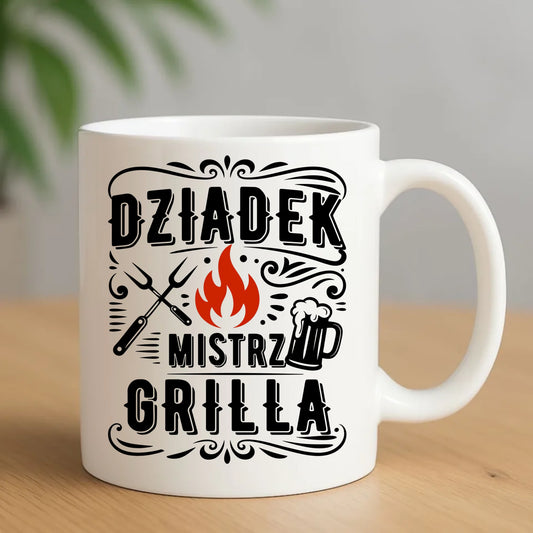 Kubek dla dziadka - Dziadek mistrz grilla D33 - StoryCups.pl