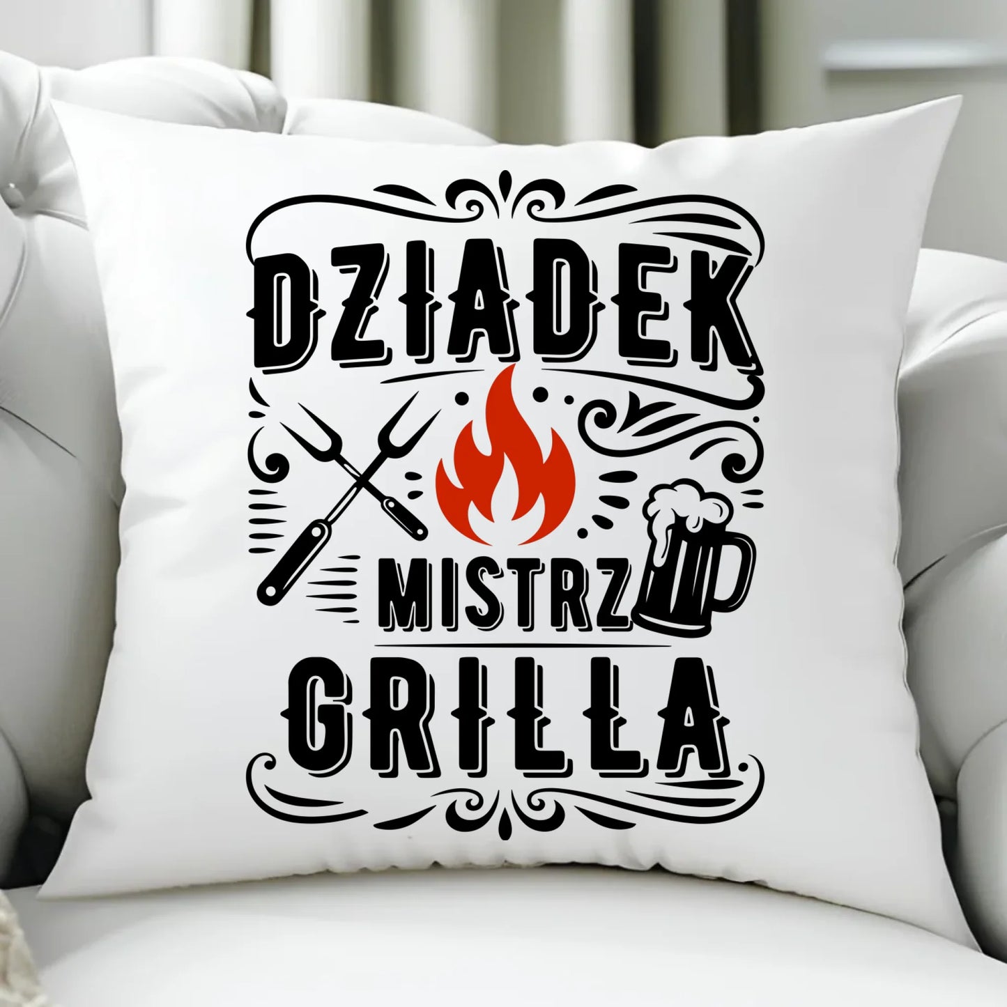 Poduszka dla dziadka - Dziadek mistrz grilla D33 - StoryCups.pl