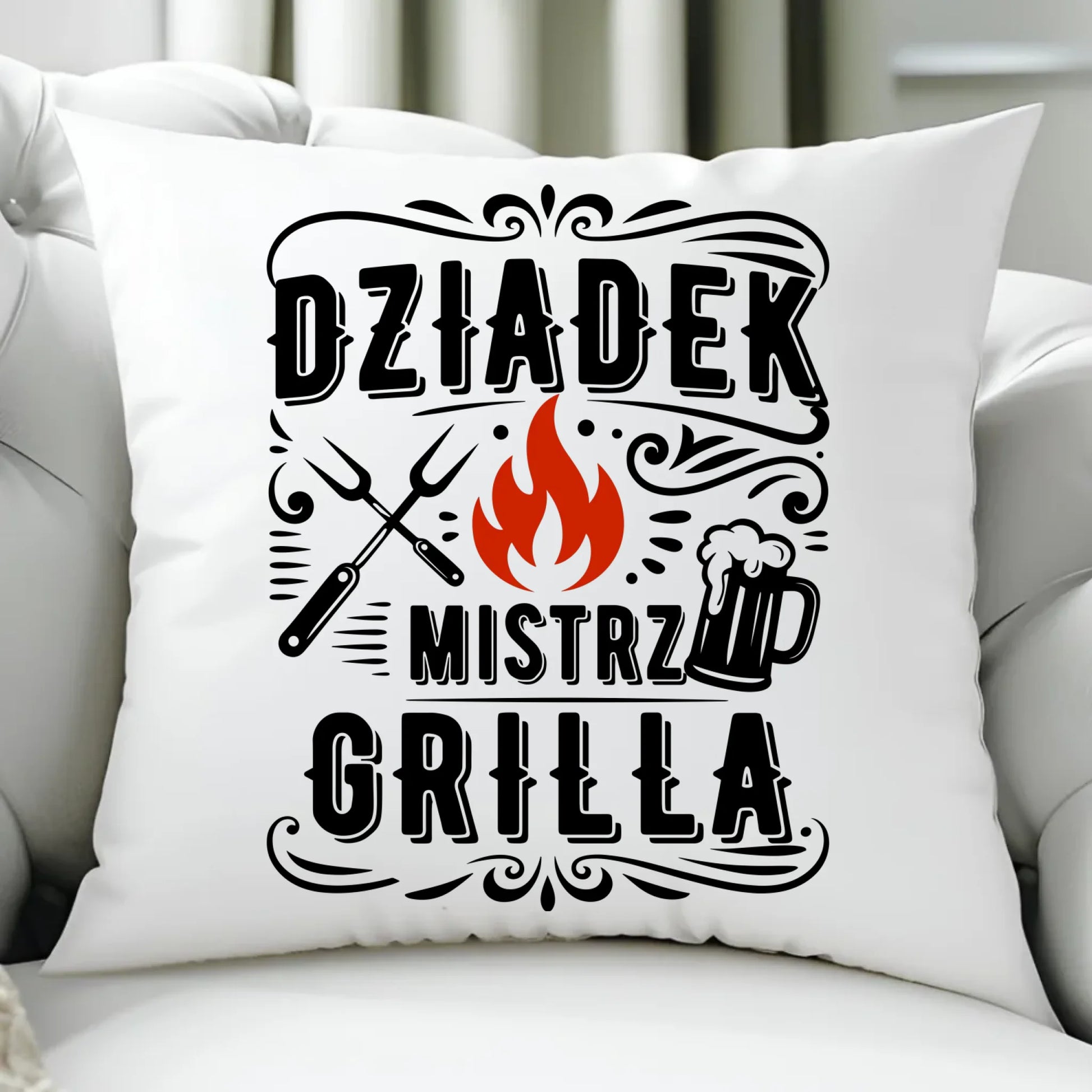 Poduszka dla dziadka - Dziadek mistrz grilla D33 - StoryCups.pl