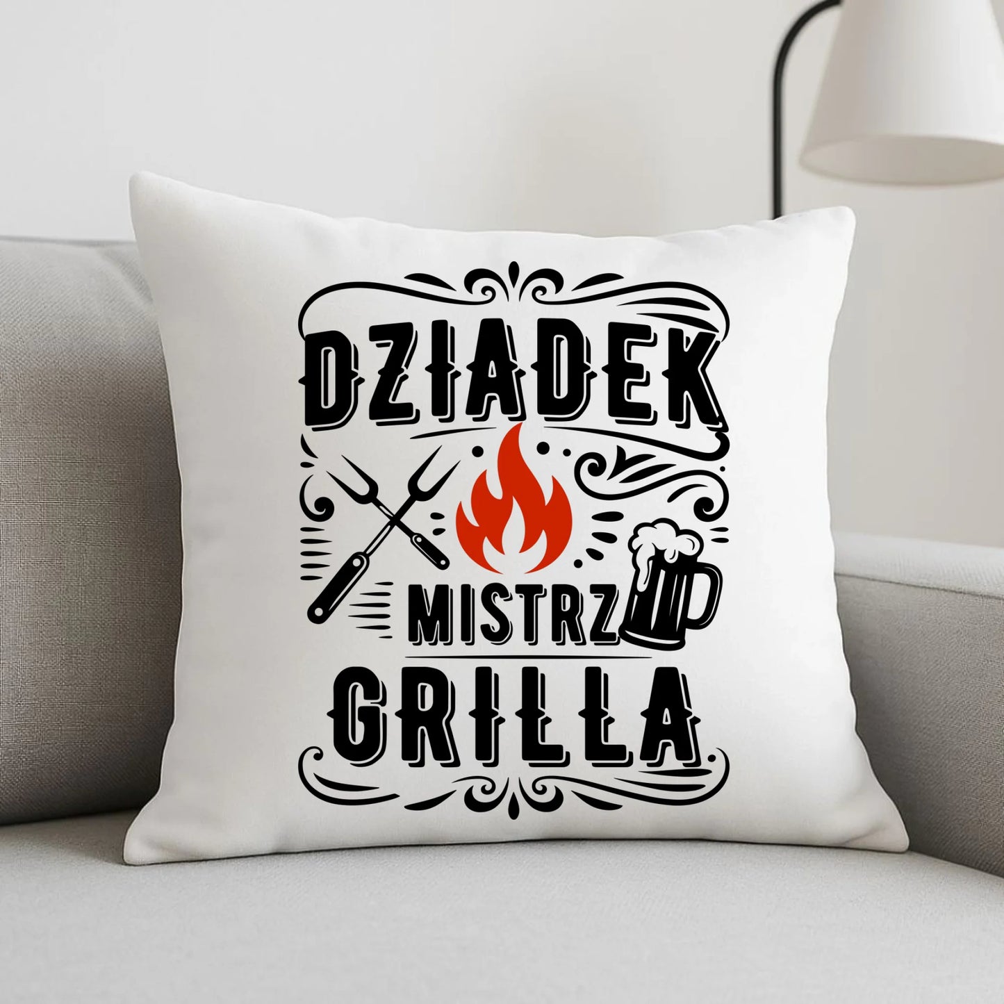 Poduszka dla dziadka - Dziadek mistrz grilla D33 - StoryCups.pl